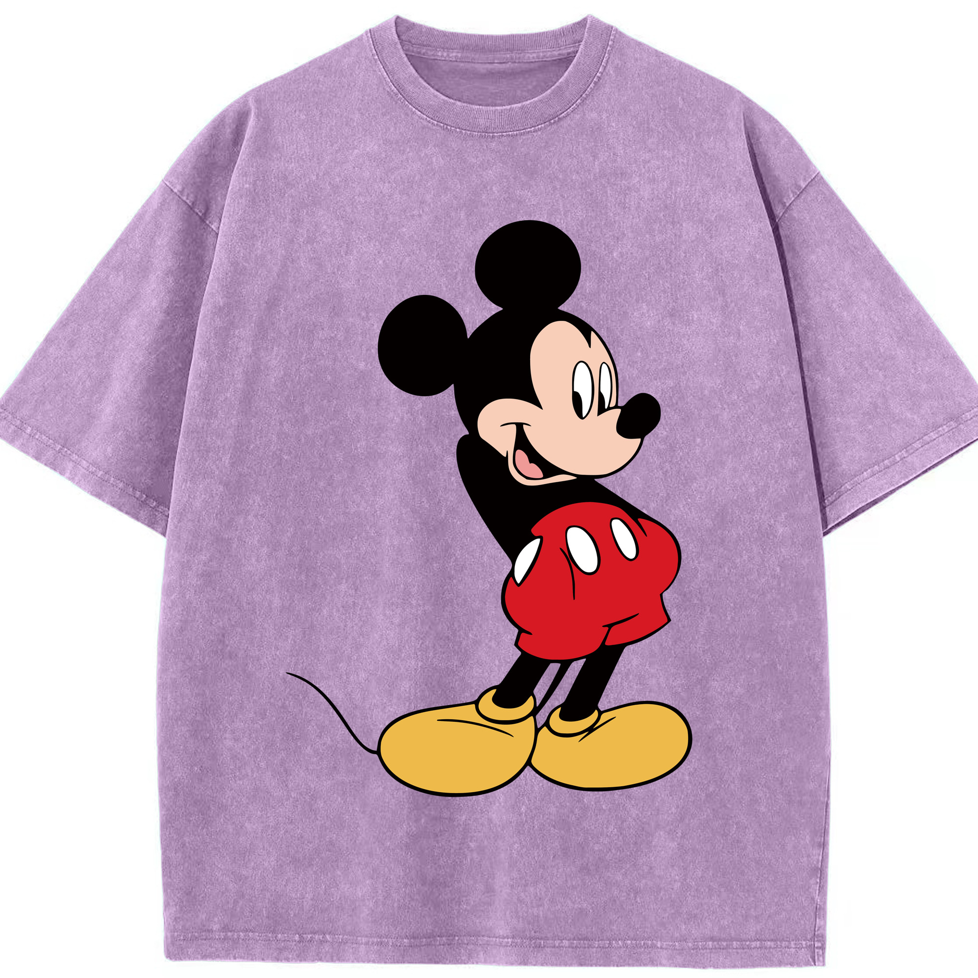 （画像用） ミッキーマウス Mickey Mouse 綿100% ヴィンテージ風 半袖Tシャツ（フロントプリント）