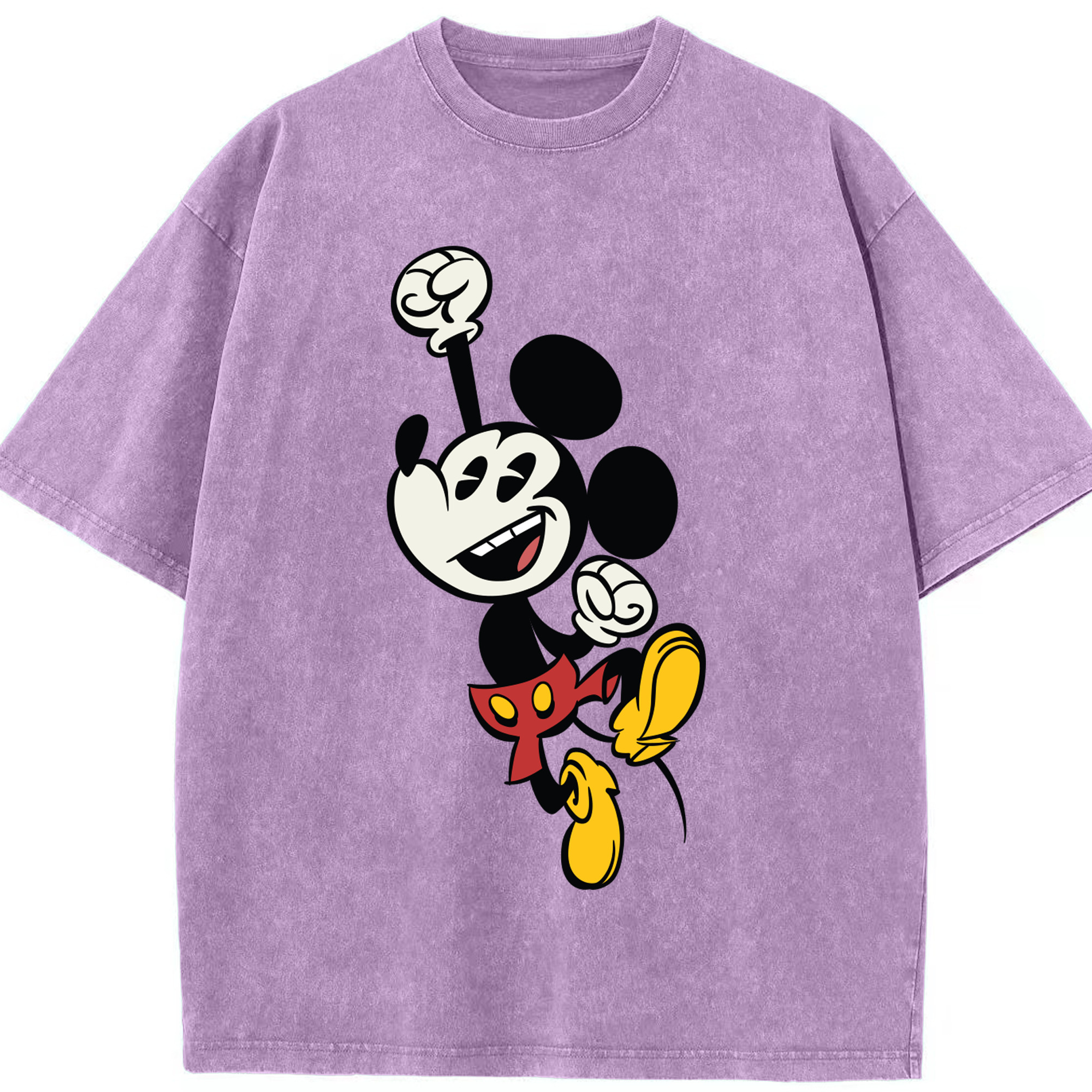 （画像用） ミッキーマウス Mickey Mouse 綿100% ヴィンテージ風 半袖Tシャツ（フロントプリント）
