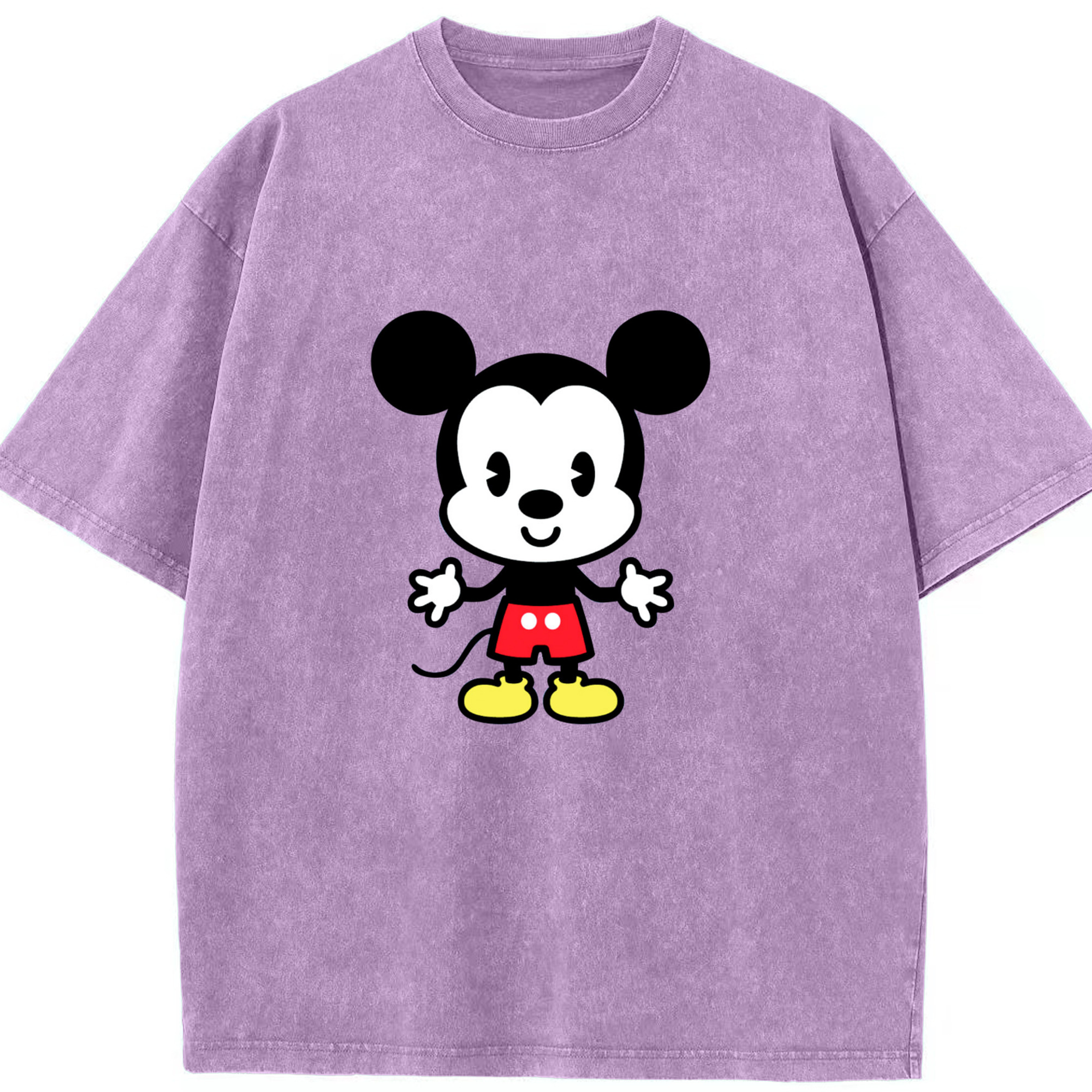 （画像用） ミッキーマウス Mickey Mouse 綿100% ヴィンテージ風 半袖Tシャツ（フロントプリント）