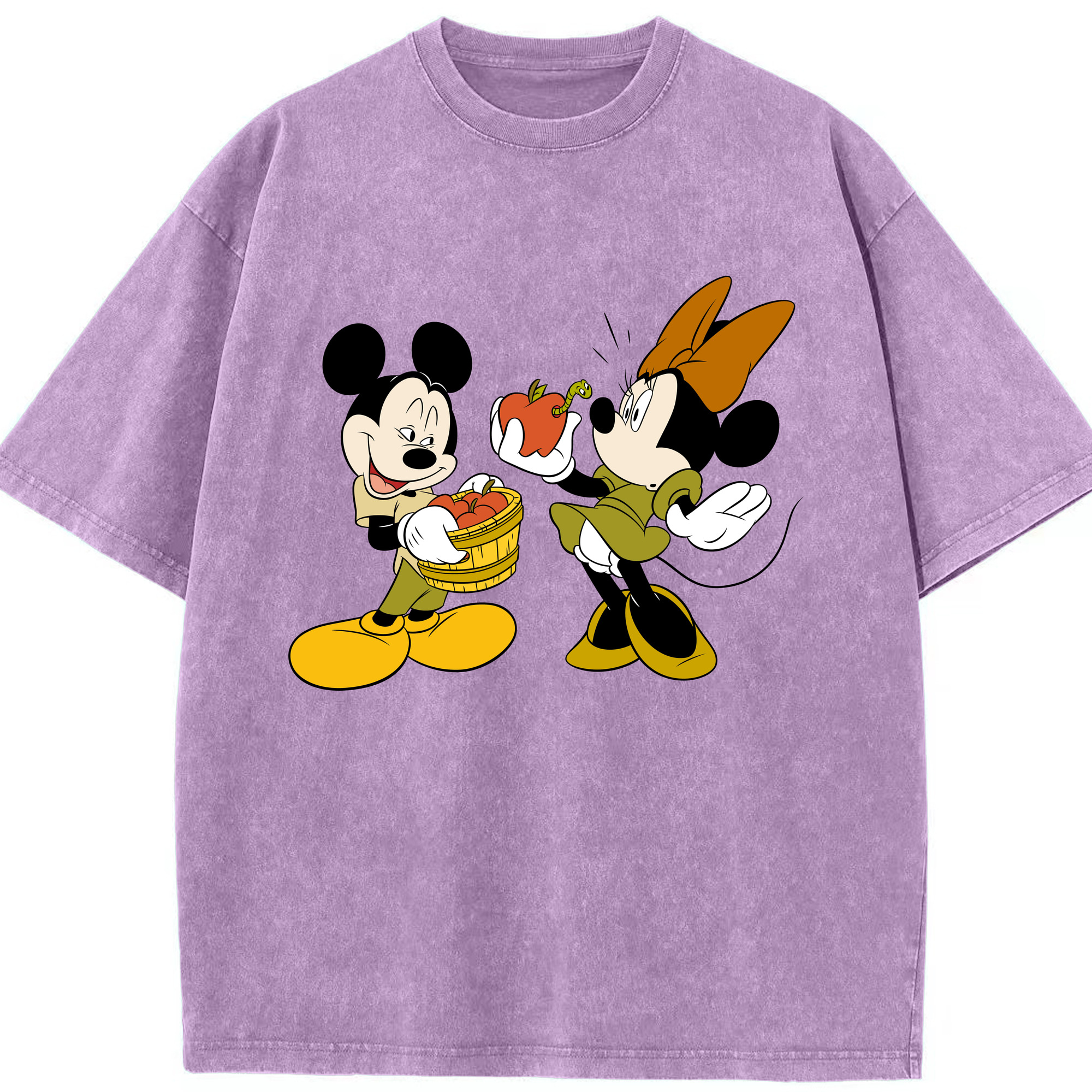 （画像用） ミッキーマウス Mickey Mouse 綿100% ヴィンテージ風 半袖Tシャツ（フロントプリント）