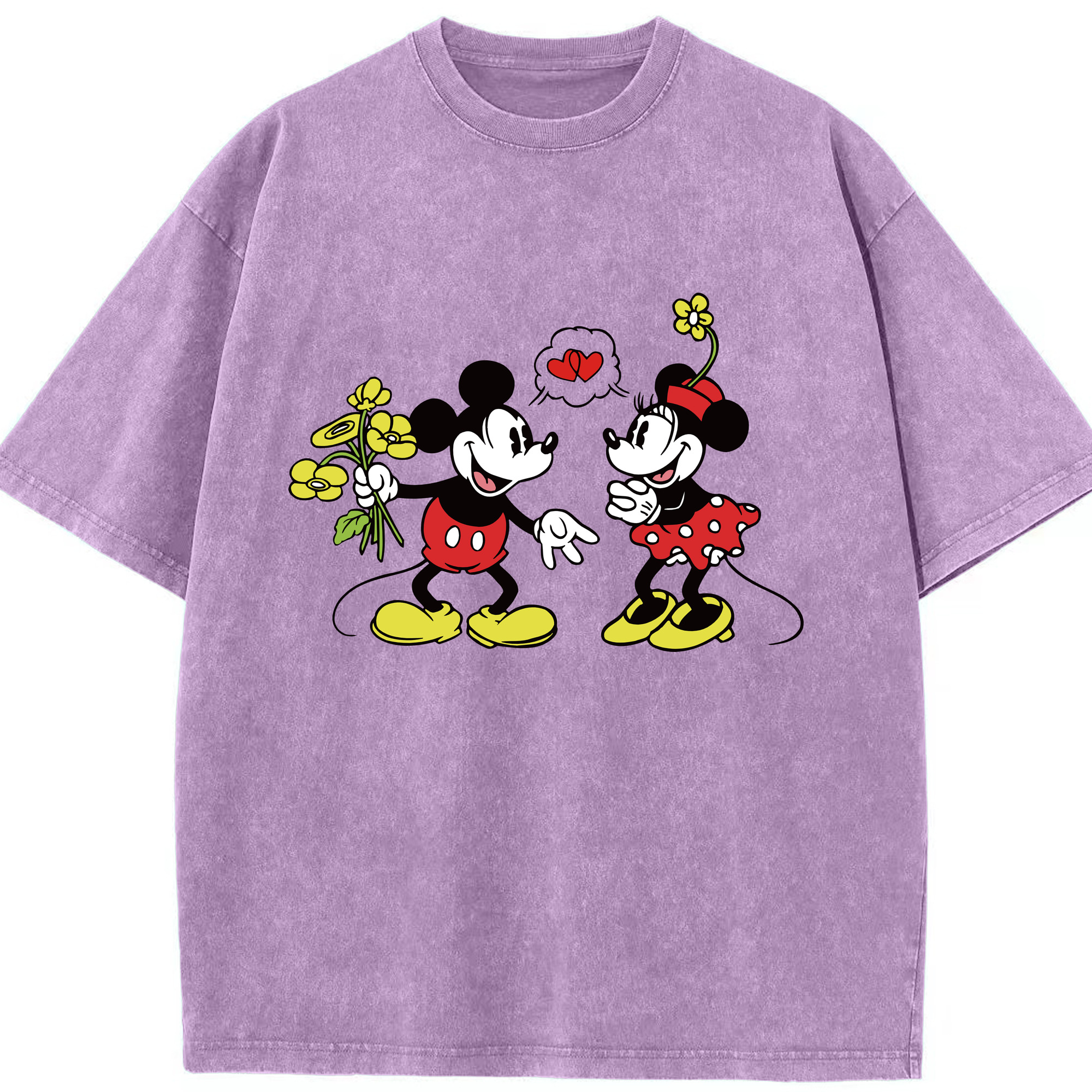 （画像用） ミッキーマウス Mickey Mouse 綿100% ヴィンテージ風 半袖Tシャツ（フロントプリント）