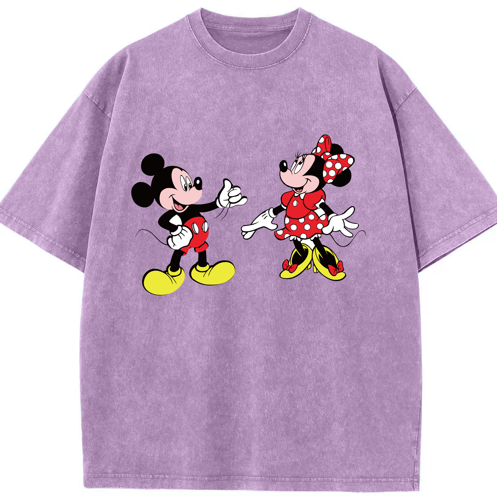（画像用） ミッキーマウス Mickey Mouse 綿100% ヴィンテージ風 半袖Tシャツ（フロントプリント）