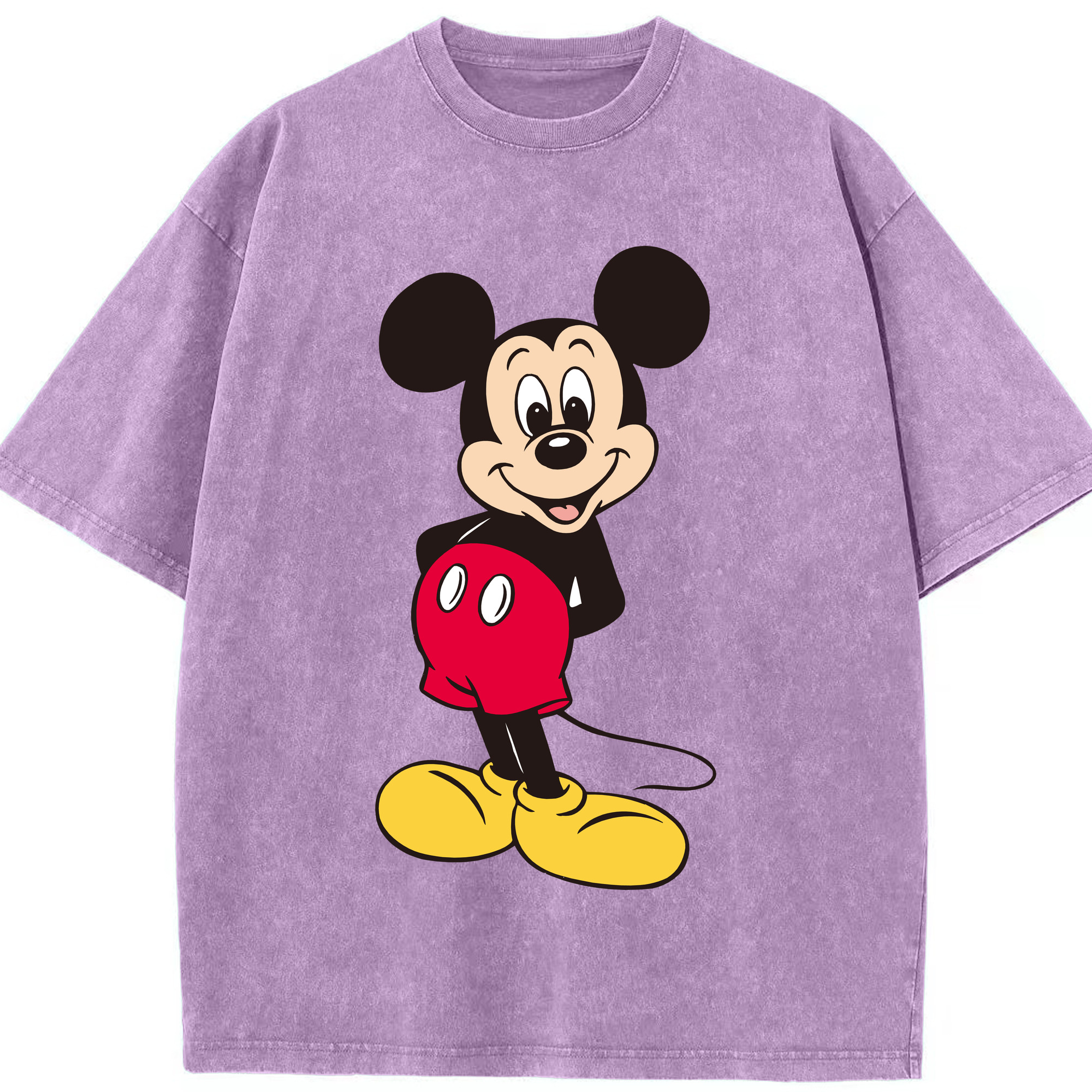 （画像用） ミッキーマウス Mickey Mouse 綿100% ヴィンテージ風 半袖Tシャツ（フロントプリント）