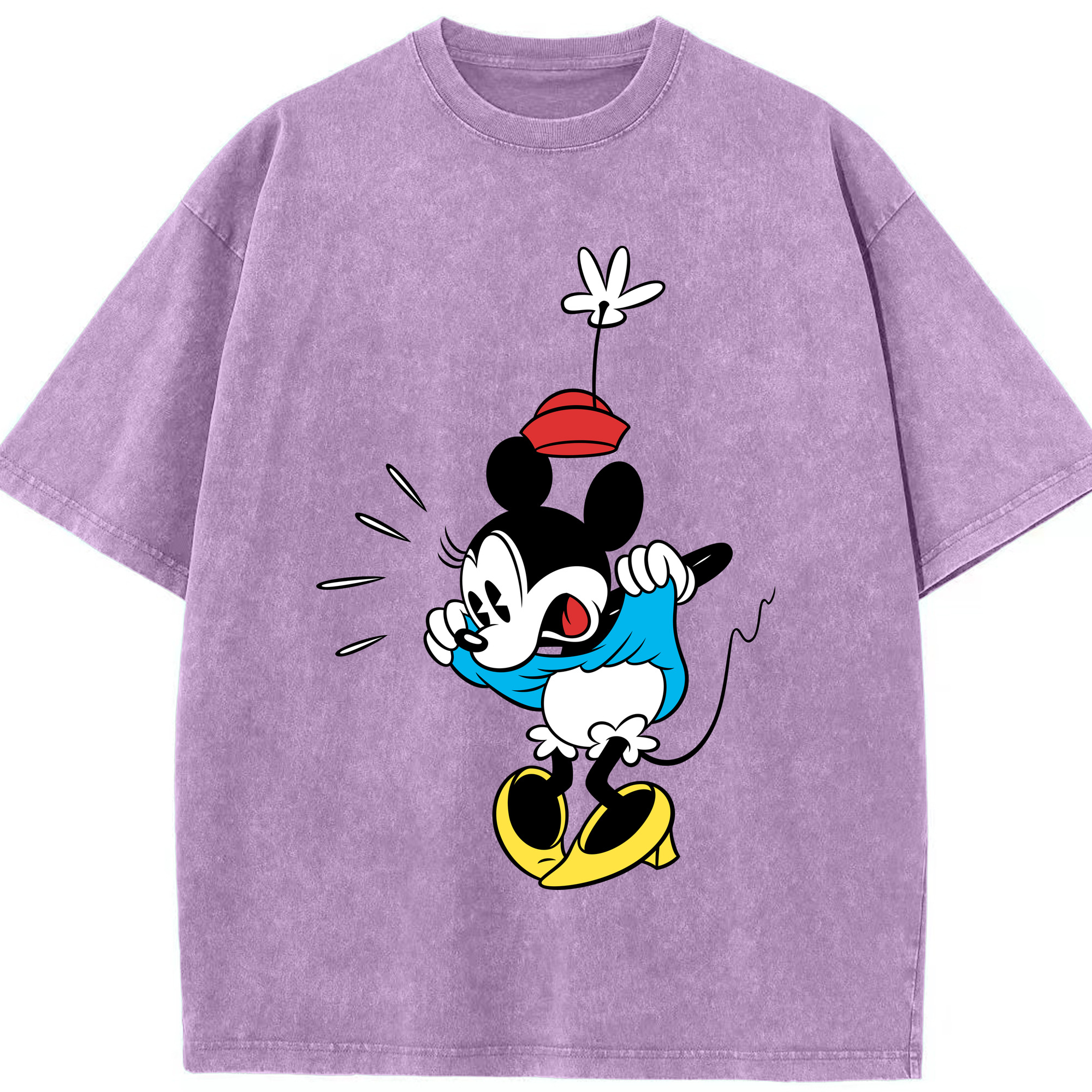 （画像用） ミッキーマウス Mickey Mouse 綿100% ヴィンテージ風 半袖Tシャツ（フロントプリント）