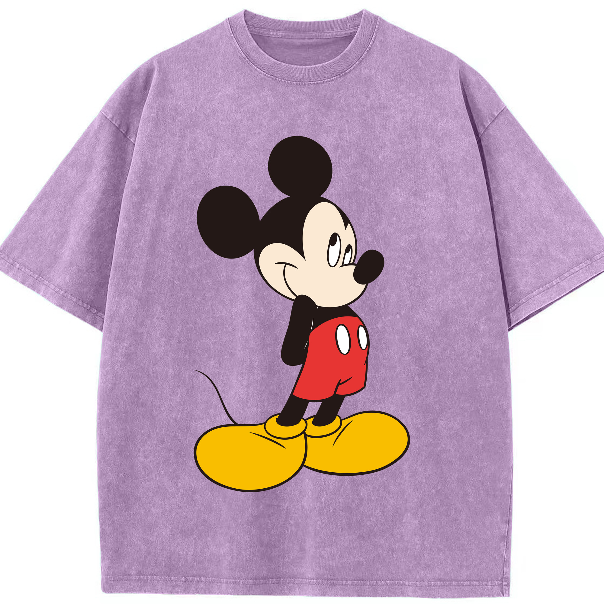 （画像用） ミッキーマウス Mickey Mouse 綿100% ヴィンテージ風 半袖Tシャツ（フロントプリント）