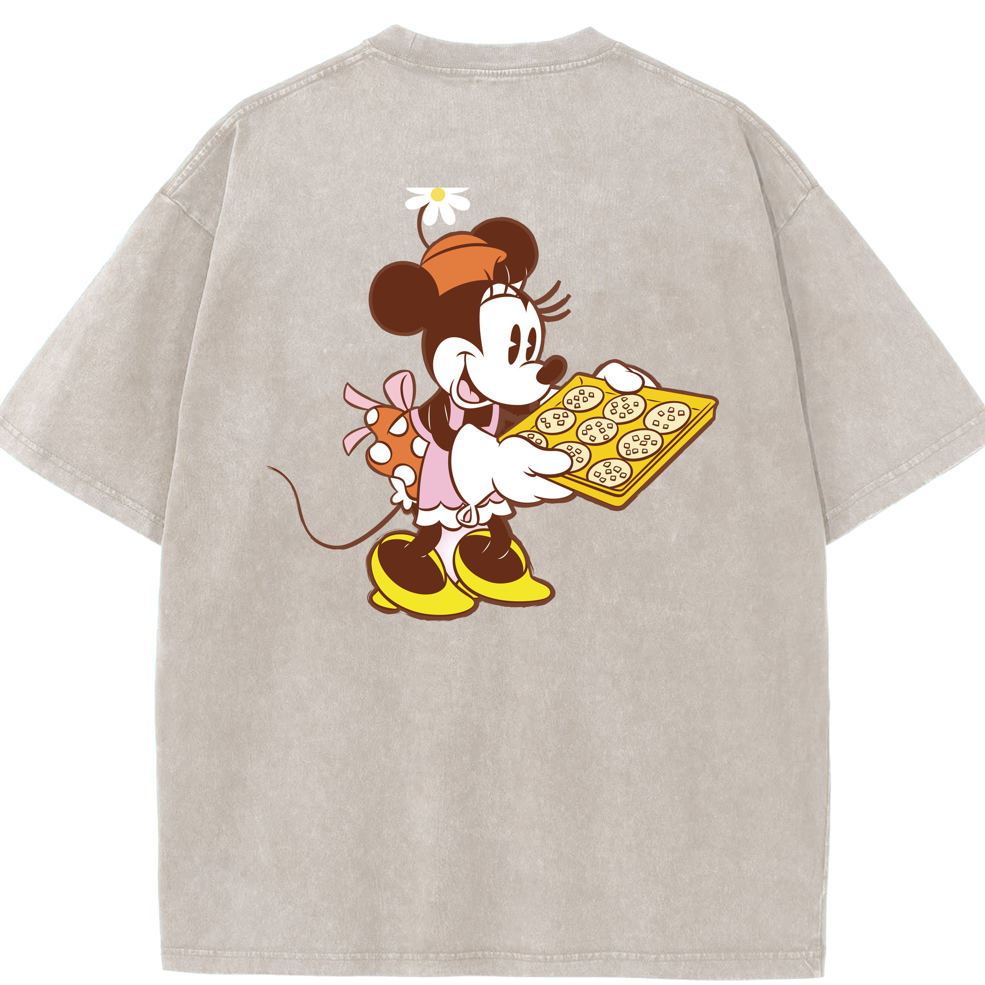 （画像用） ミッキーマウス Mickey Mouse 綿100% ヴィンテージ風 半袖Tシャツ（背面プリント）