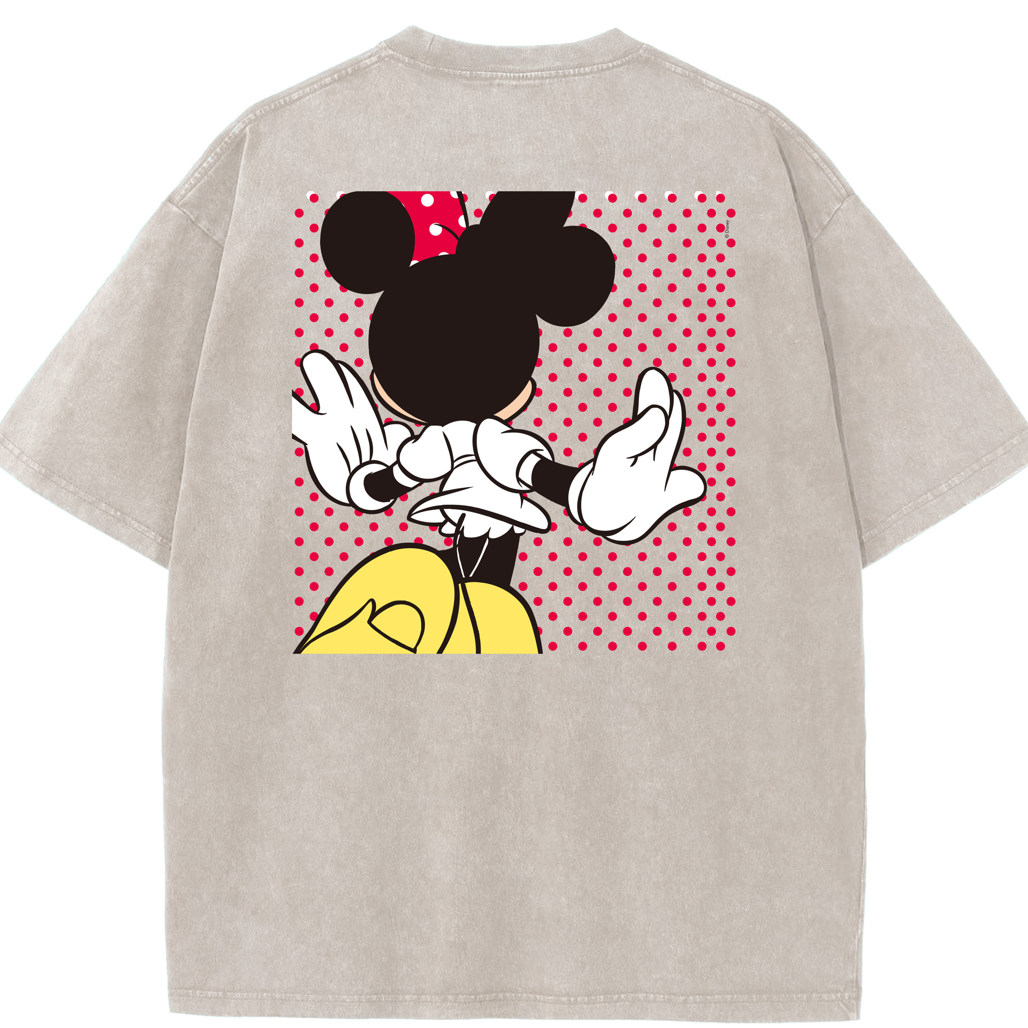 （画像用） ミッキーマウス Mickey Mouse 綿100% ヴィンテージ風 半袖Tシャツ（背面プリント）