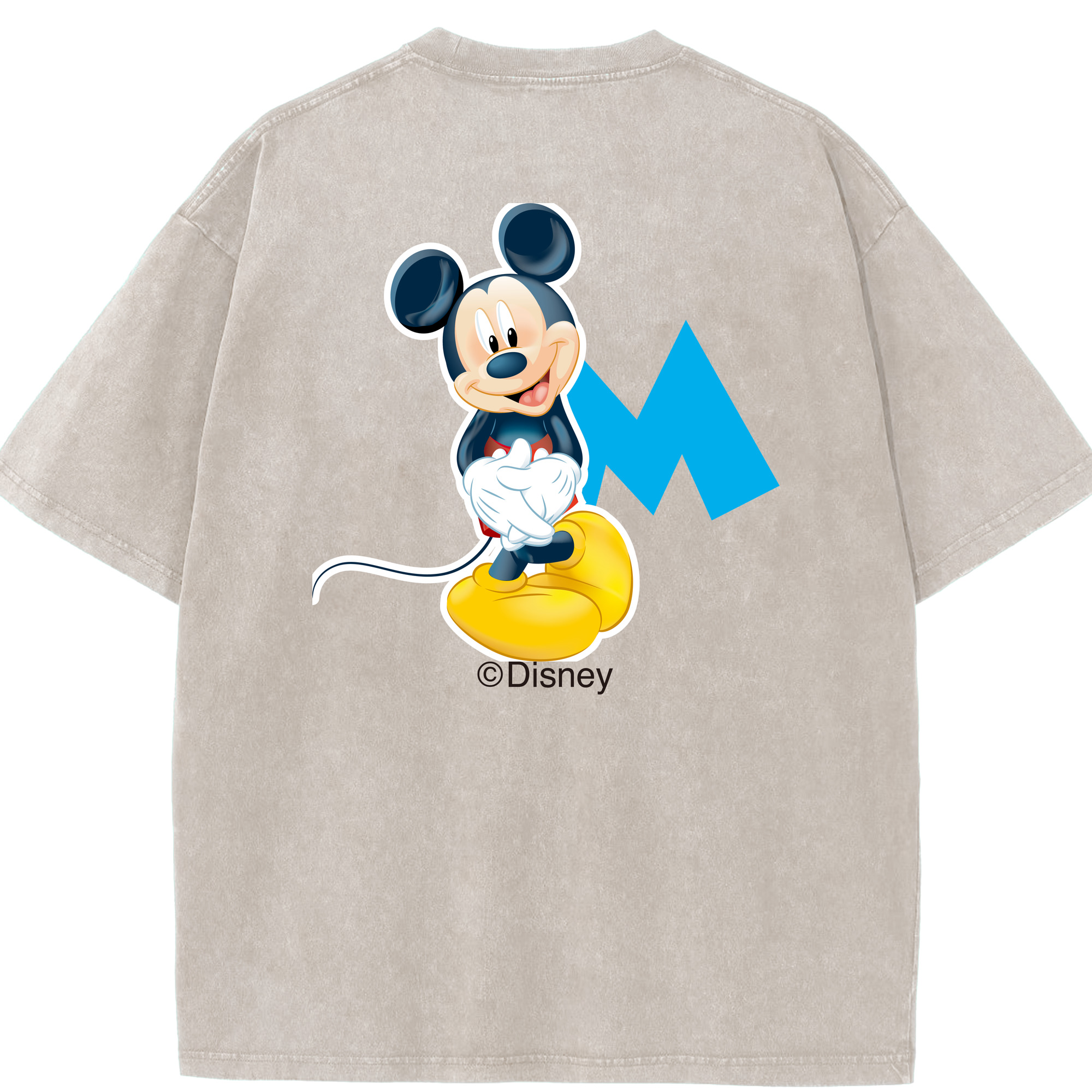 （画像用） ミッキーマウス Mickey Mouse 綿100% ヴィンテージ風 半袖Tシャツ（背面プリント）