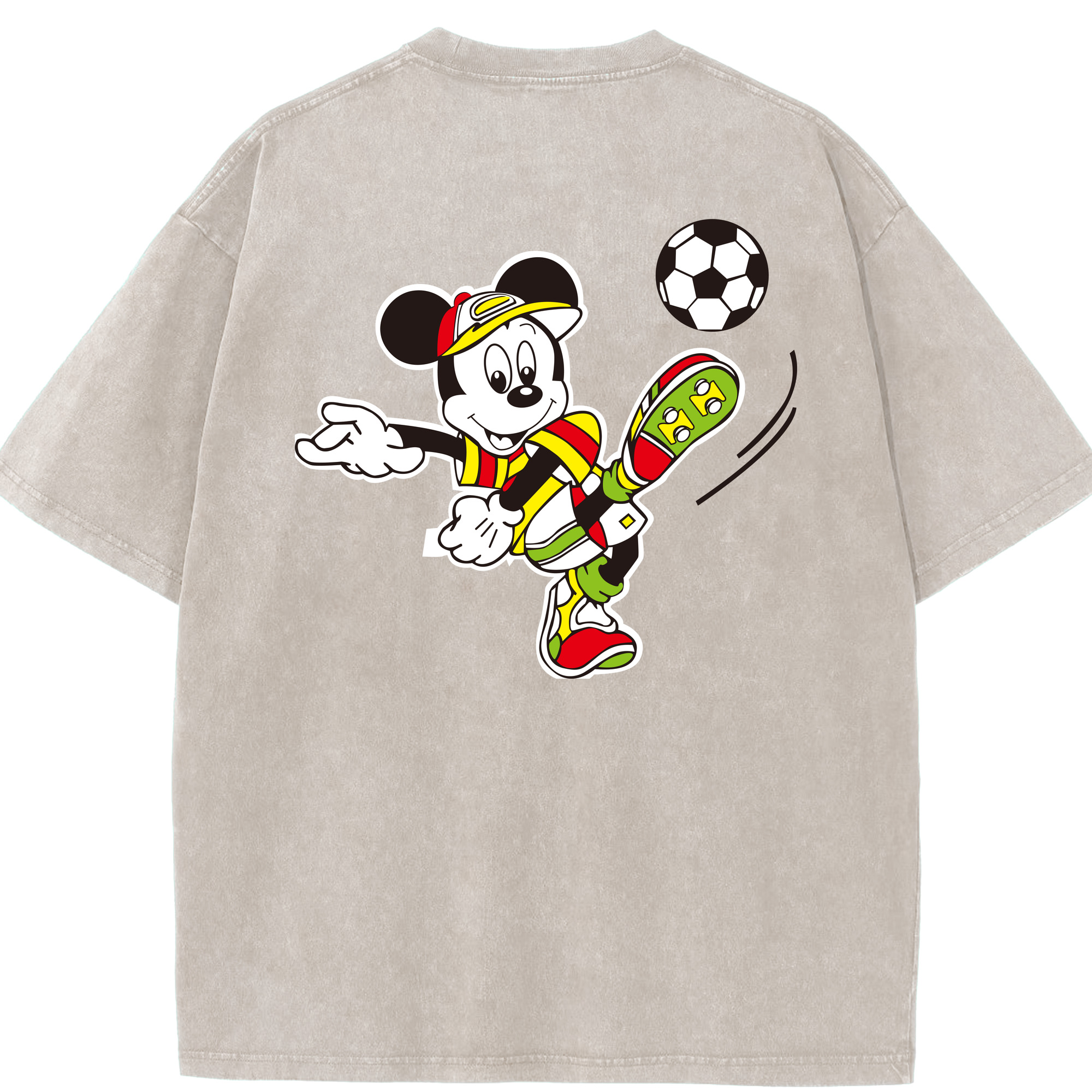 （画像用） ミッキーマウス Mickey Mouse 綿100% ヴィンテージ風 半袖Tシャツ（背面プリント）