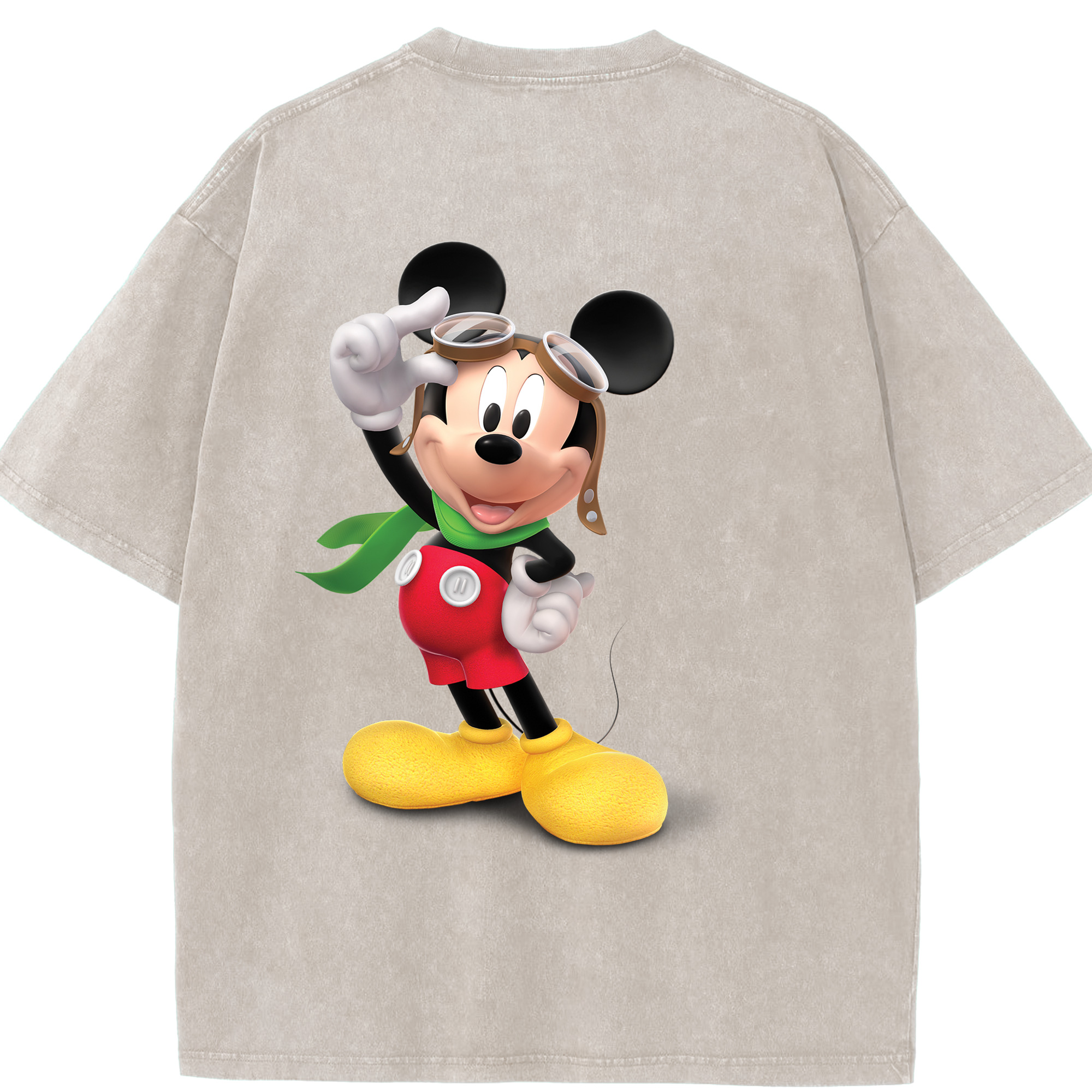 （画像用） ミッキーマウス Mickey Mouse 綿100% ヴィンテージ風 半袖Tシャツ（背面プリント）