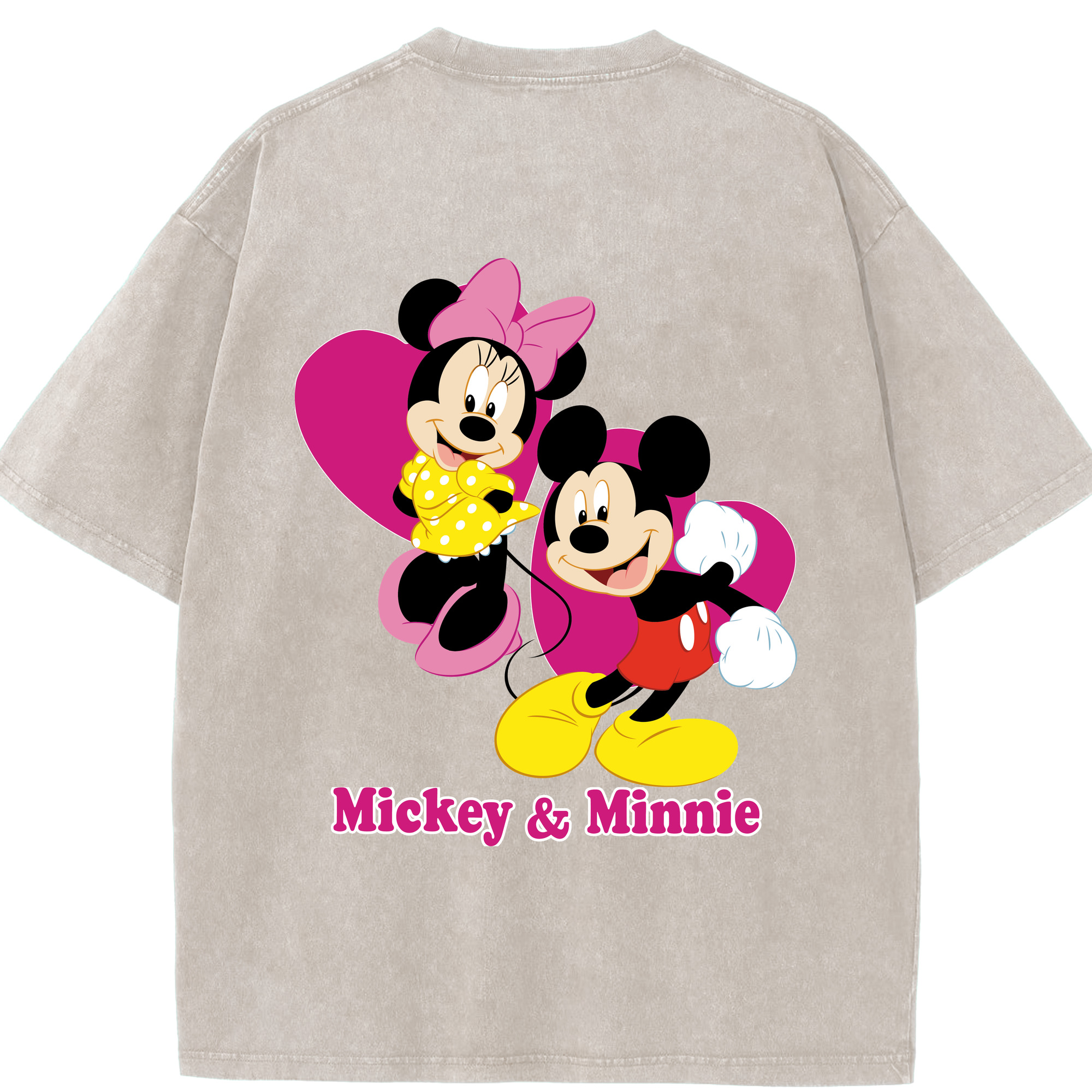 （画像用） ミッキーマウス Mickey Mouse 綿100% ヴィンテージ風 半袖Tシャツ（背面プリント）