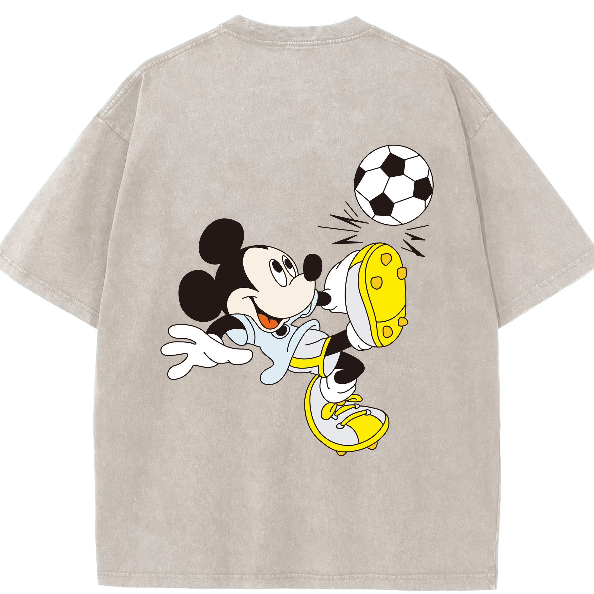 （画像用） ミッキーマウス Mickey Mouse 綿100% ヴィンテージ風 半袖Tシャツ（背面プリント）