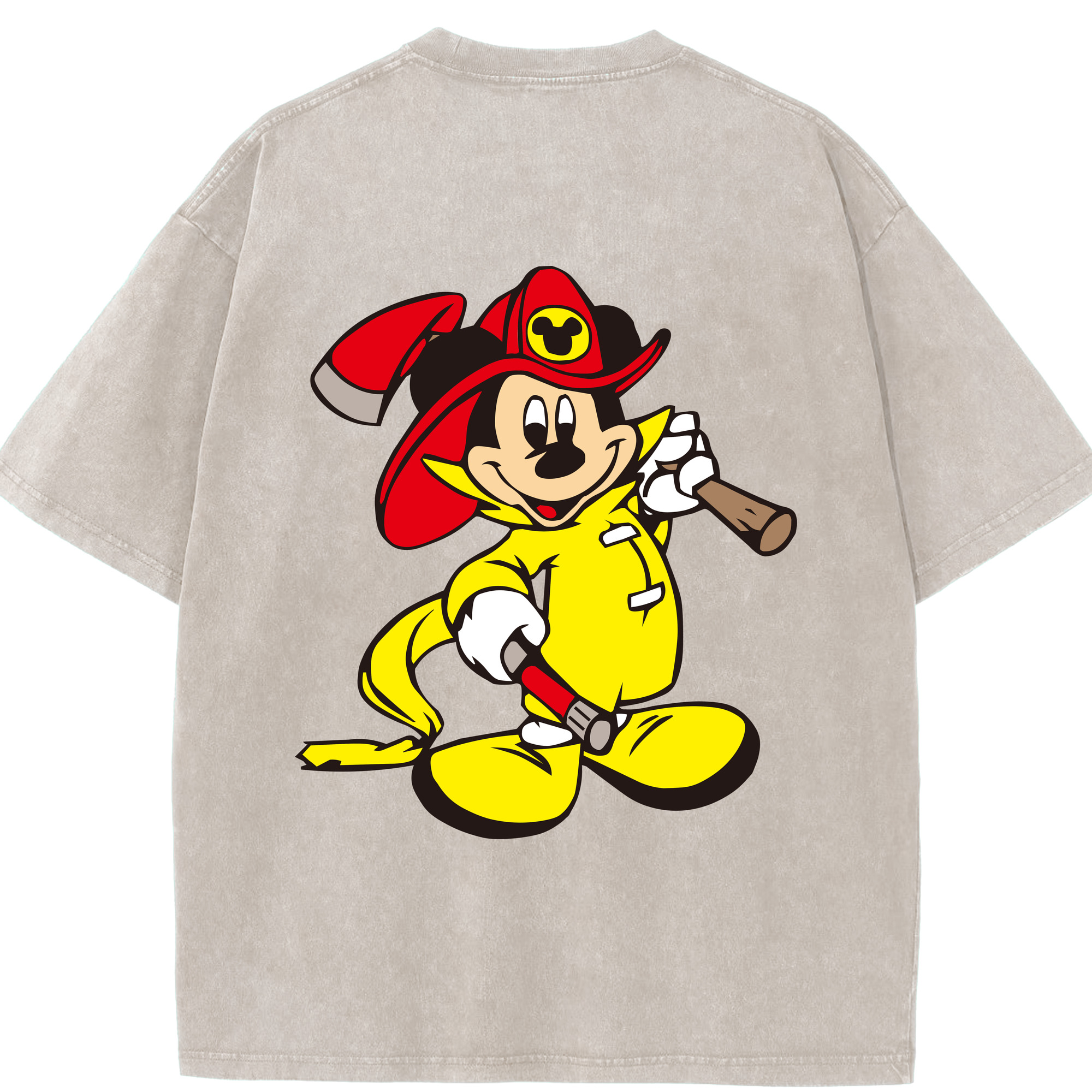 （画像用） ミッキーマウス Mickey Mouse 綿100% ヴィンテージ風 半袖Tシャツ（背面プリント）