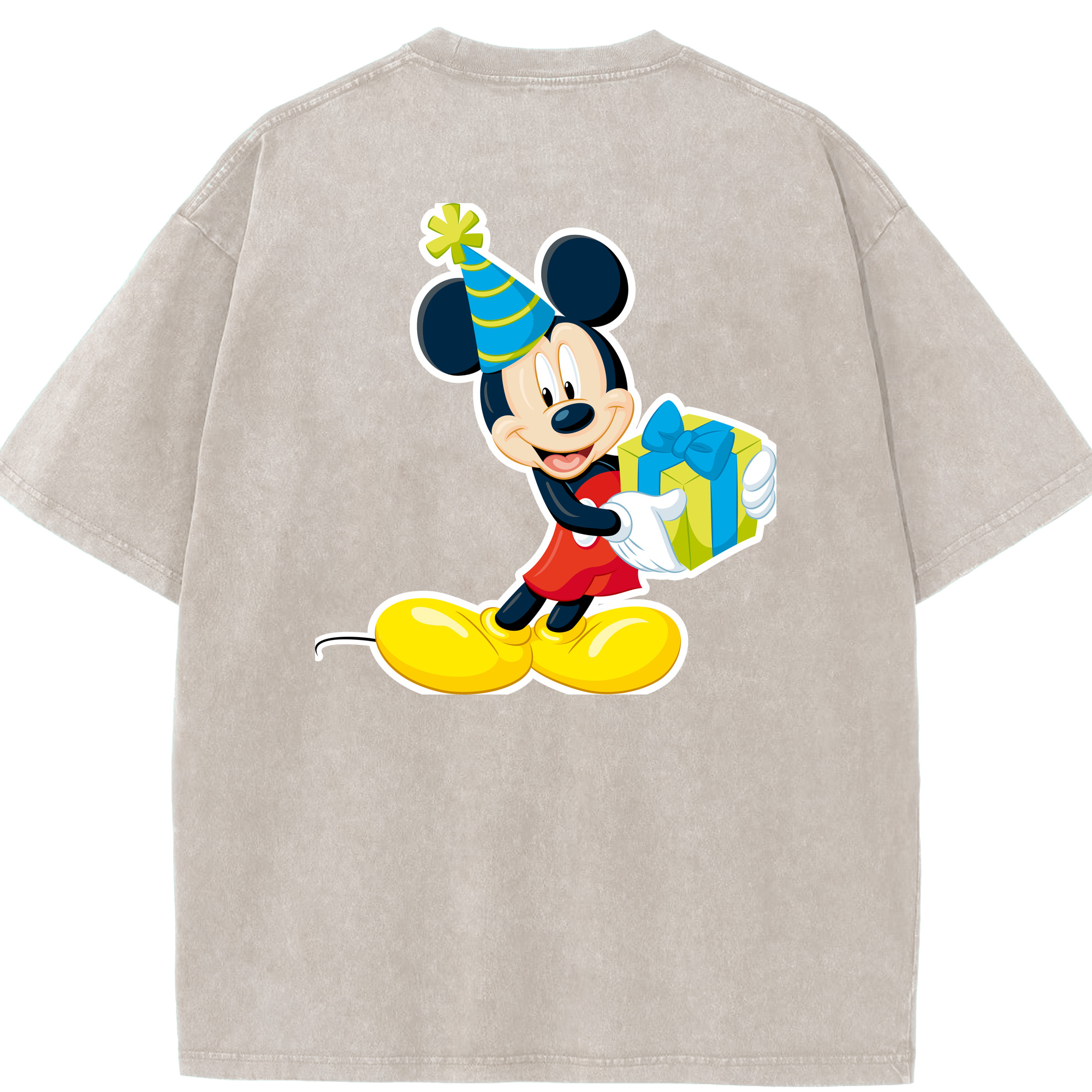 （画像用） ミッキーマウス Mickey Mouse 綿100% ヴィンテージ風 半袖Tシャツ（背面プリント）