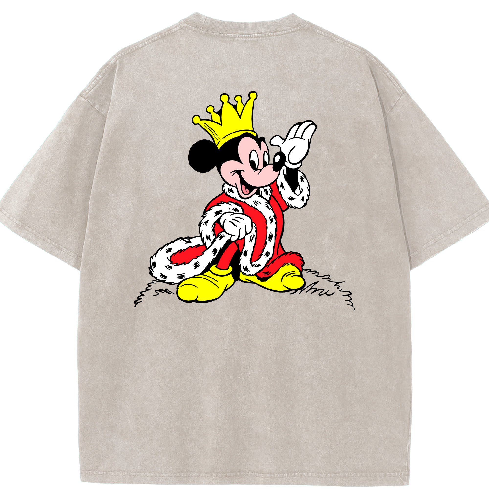 （画像用） ミッキーマウス Mickey Mouse 綿100% ヴィンテージ風 半袖Tシャツ（背面プリント）