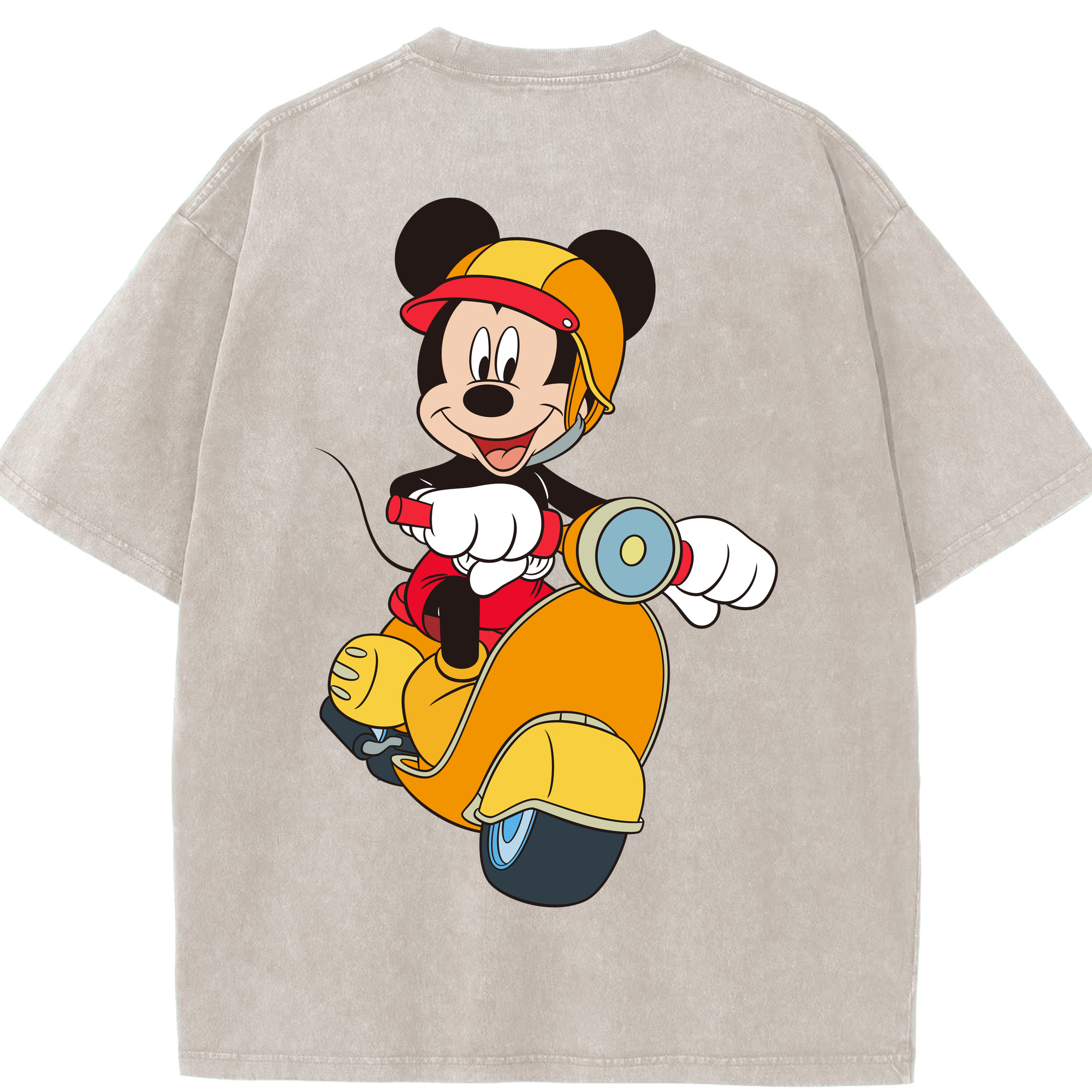 （画像用） ミッキーマウス Mickey Mouse 綿100% ヴィンテージ風 半袖Tシャツ（背面プリント）