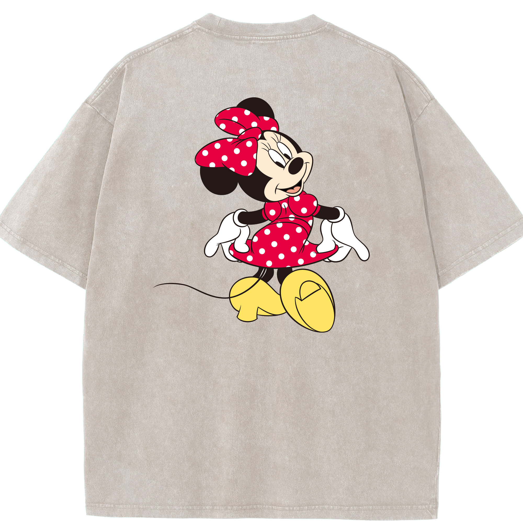 （画像用） ミッキーマウス Mickey Mouse 綿100% ヴィンテージ風 半袖Tシャツ（背面プリント）