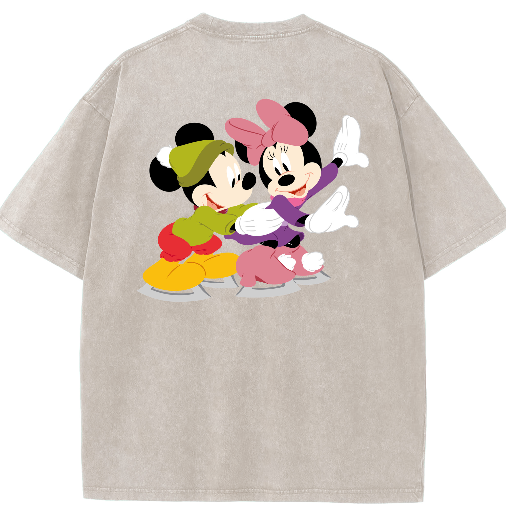（画像用） ミッキーマウス Mickey Mouse 綿100% ヴィンテージ風 半袖Tシャツ（背面プリント）