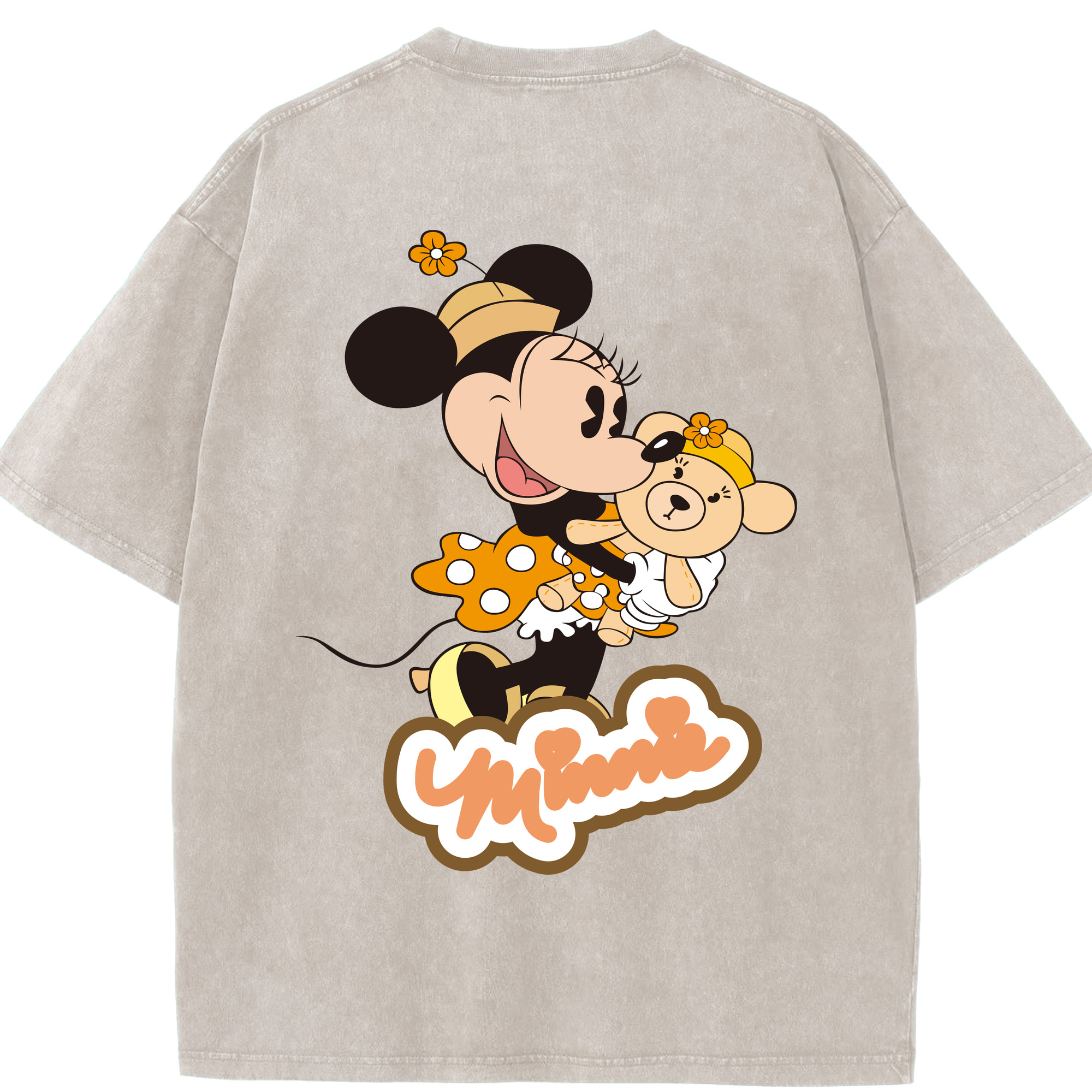 （画像用） ミッキーマウス Mickey Mouse 綿100% ヴィンテージ風 半袖Tシャツ（背面プリント）