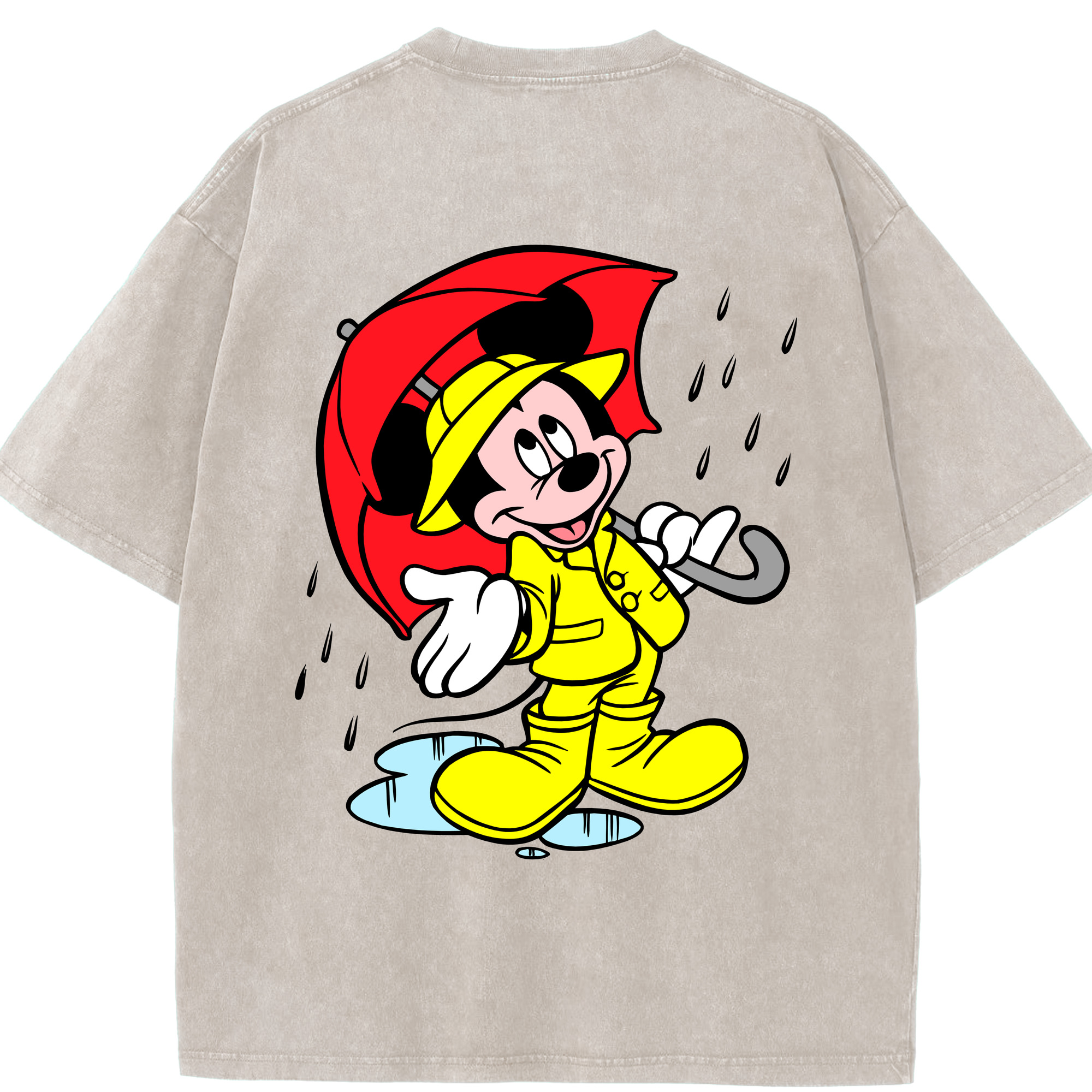 （画像用） ミッキーマウス Mickey Mouse 綿100% ヴィンテージ風 半袖Tシャツ（背面プリント）