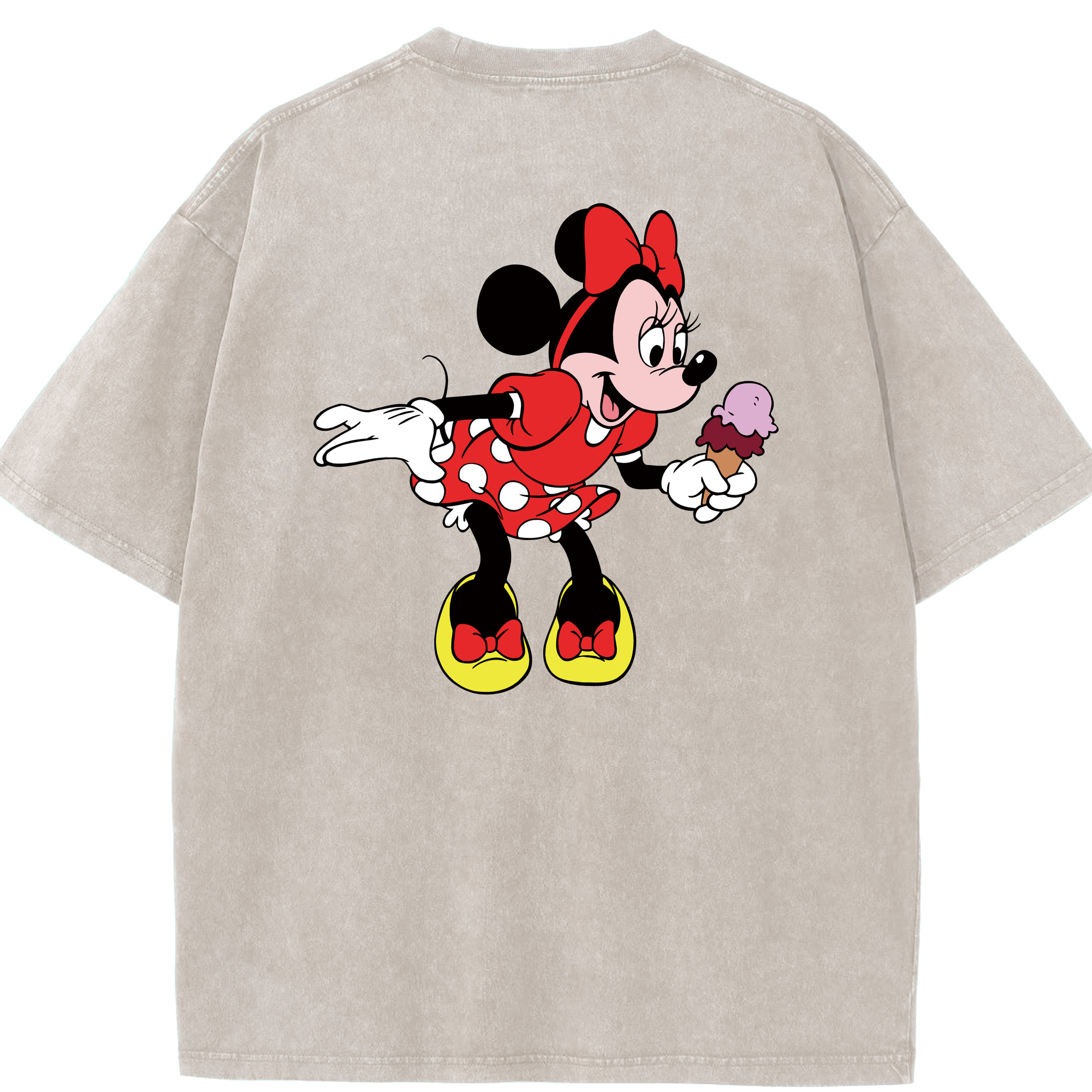 （画像用） ミッキーマウス Mickey Mouse 綿100% ヴィンテージ風 半袖Tシャツ（背面プリント）