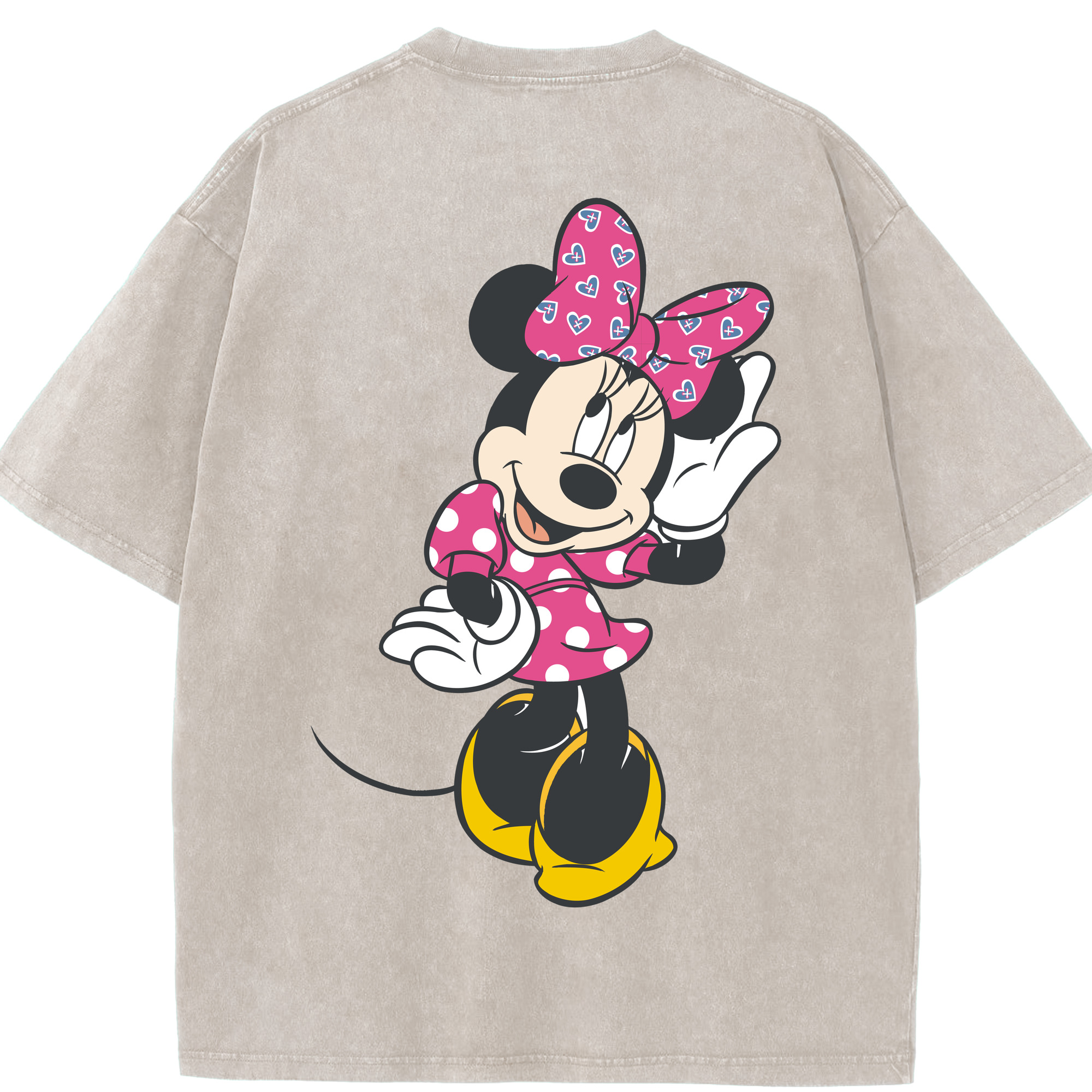 （画像用） ミッキーマウス Mickey Mouse 綿100% ヴィンテージ風 半袖Tシャツ（背面プリント）