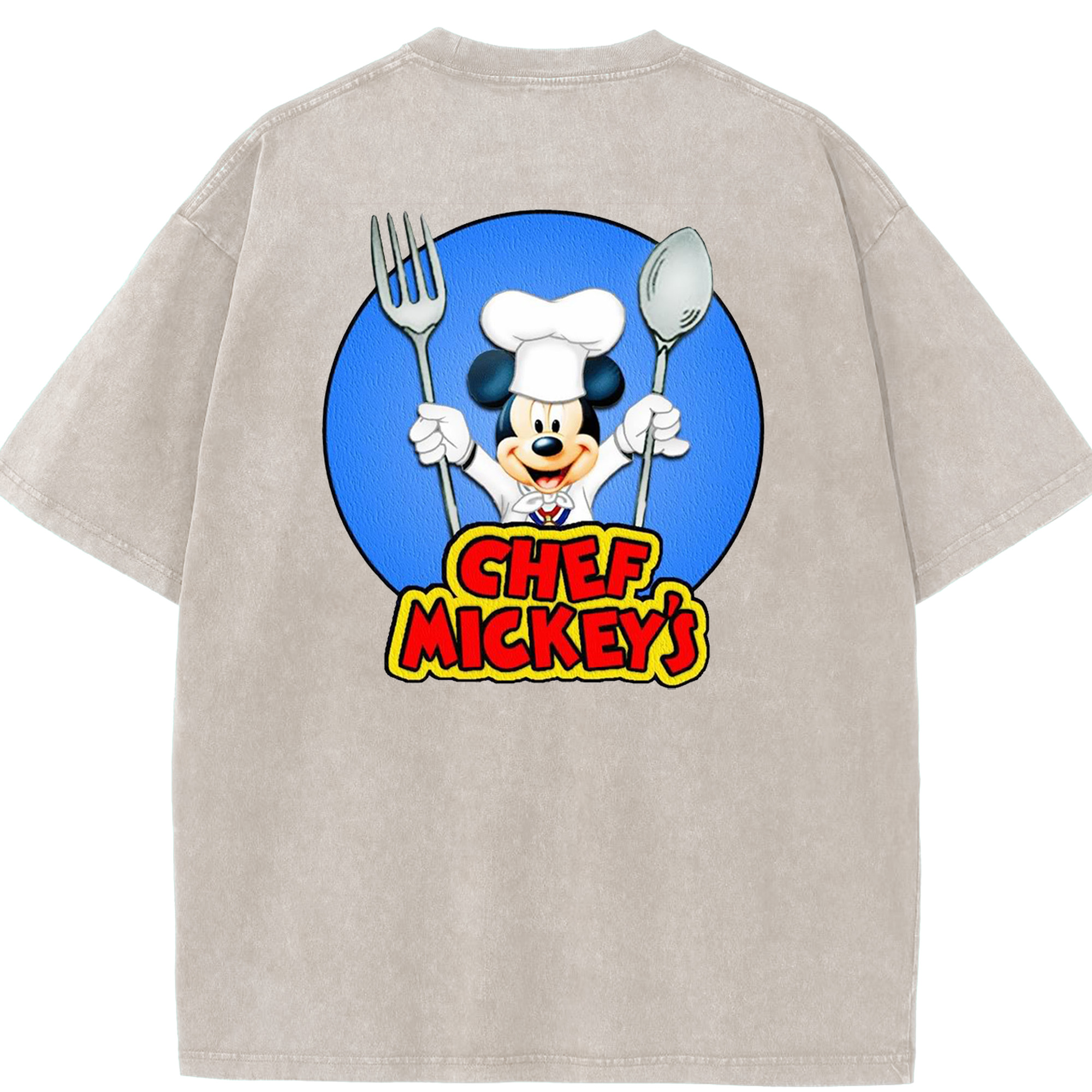 （画像用） ミッキーマウス Mickey Mouse 綿100% ヴィンテージ風 半袖Tシャツ（背面プリント）
