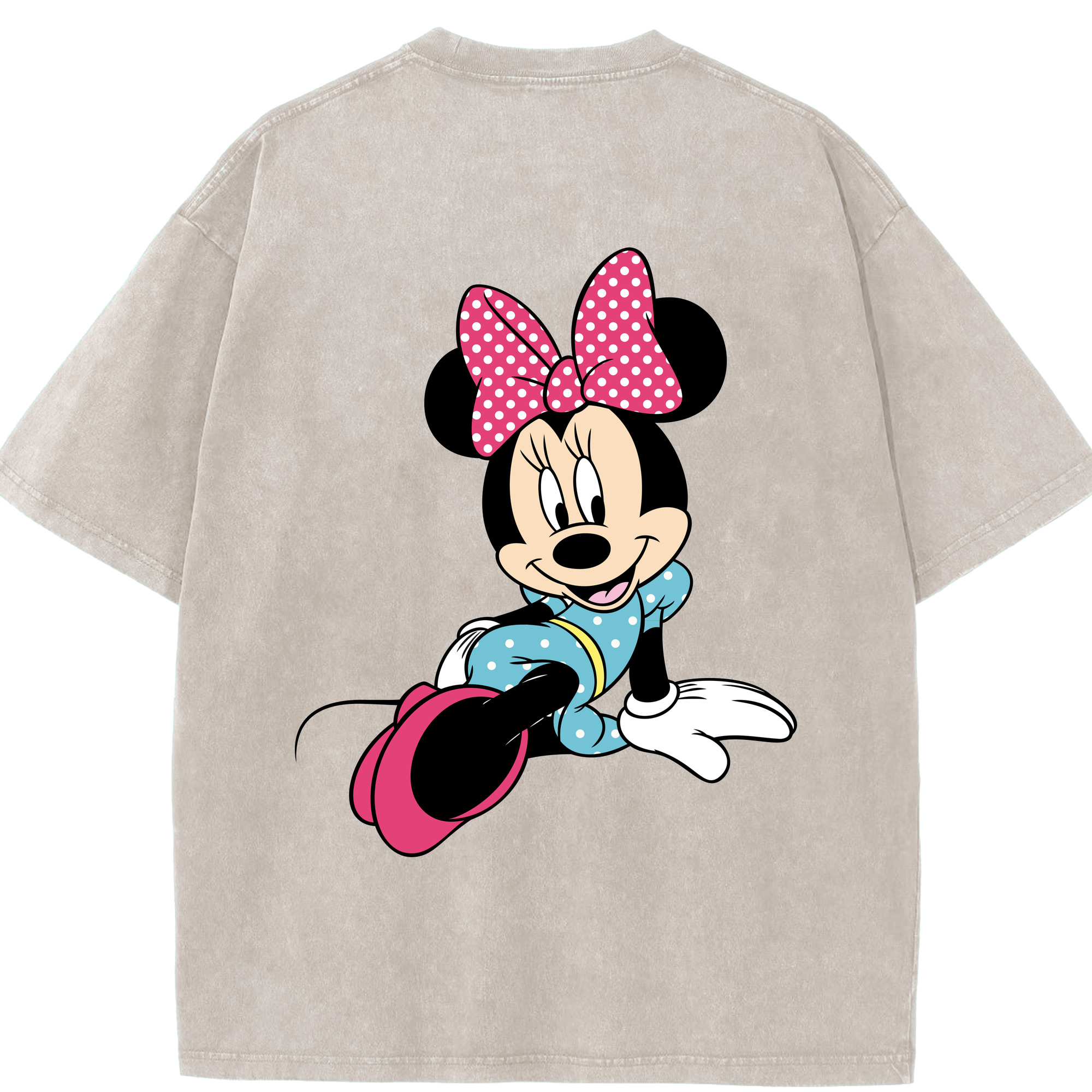 （画像用） ミッキーマウス Mickey Mouse 綿100% ヴィンテージ風 半袖Tシャツ（背面プリント）