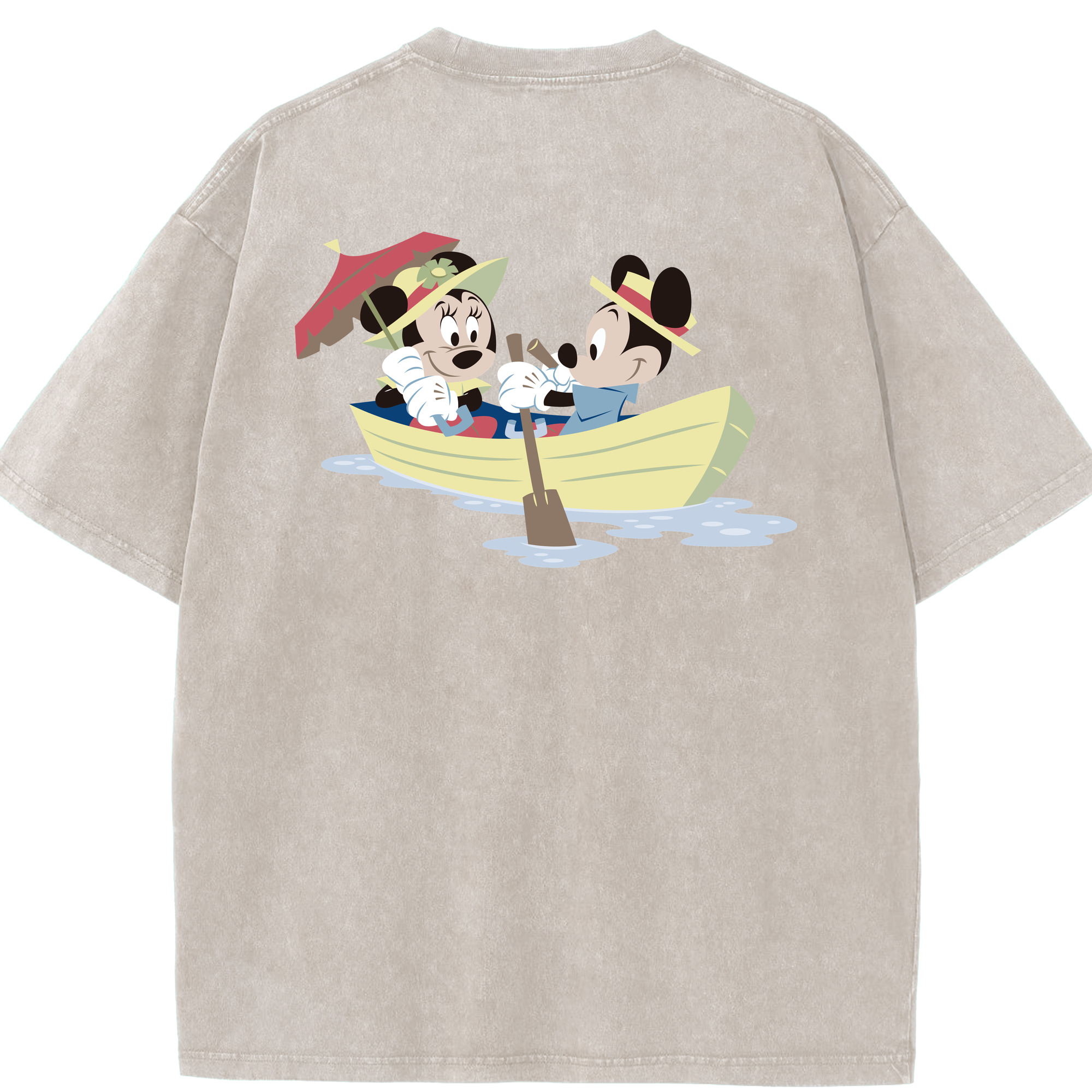 （画像用） ミッキーマウス Mickey Mouse 綿100% ヴィンテージ風 半袖Tシャツ（背面プリント）