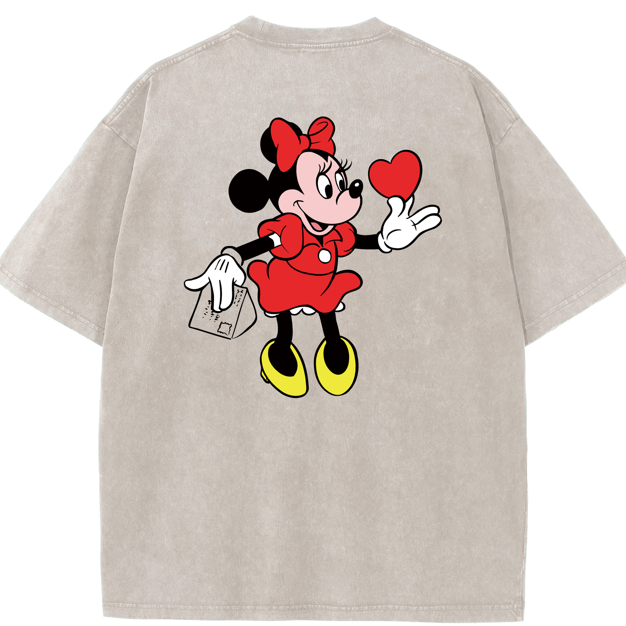 （画像用） ミッキーマウス Mickey Mouse 綿100% ヴィンテージ風 半袖Tシャツ（背面プリント）