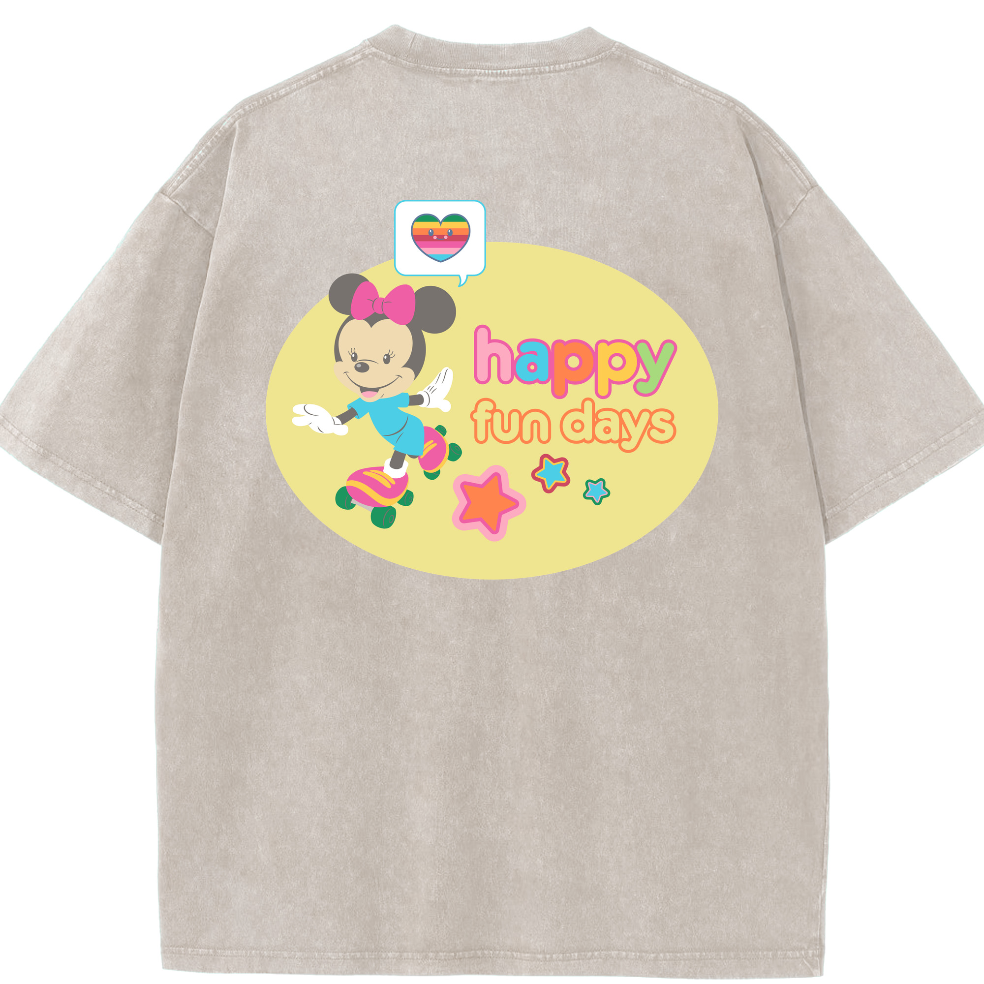 （画像用） ミッキーマウス Mickey Mouse 綿100% ヴィンテージ風 半袖Tシャツ（背面プリント）