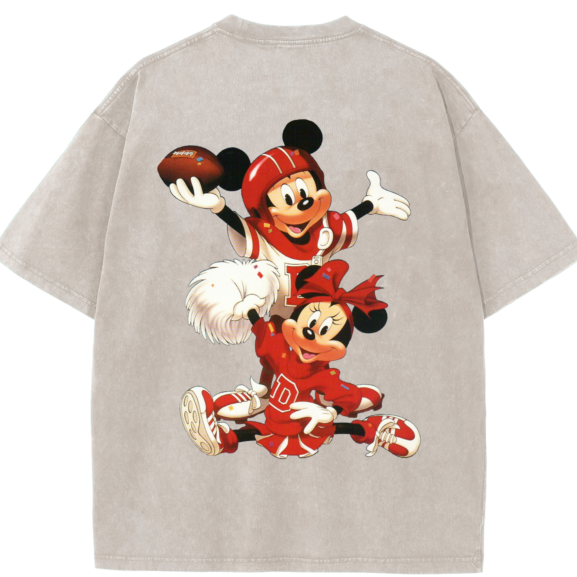 （画像用） ミッキーマウス Mickey Mouse 綿100% ヴィンテージ風 半袖Tシャツ（背面プリント）