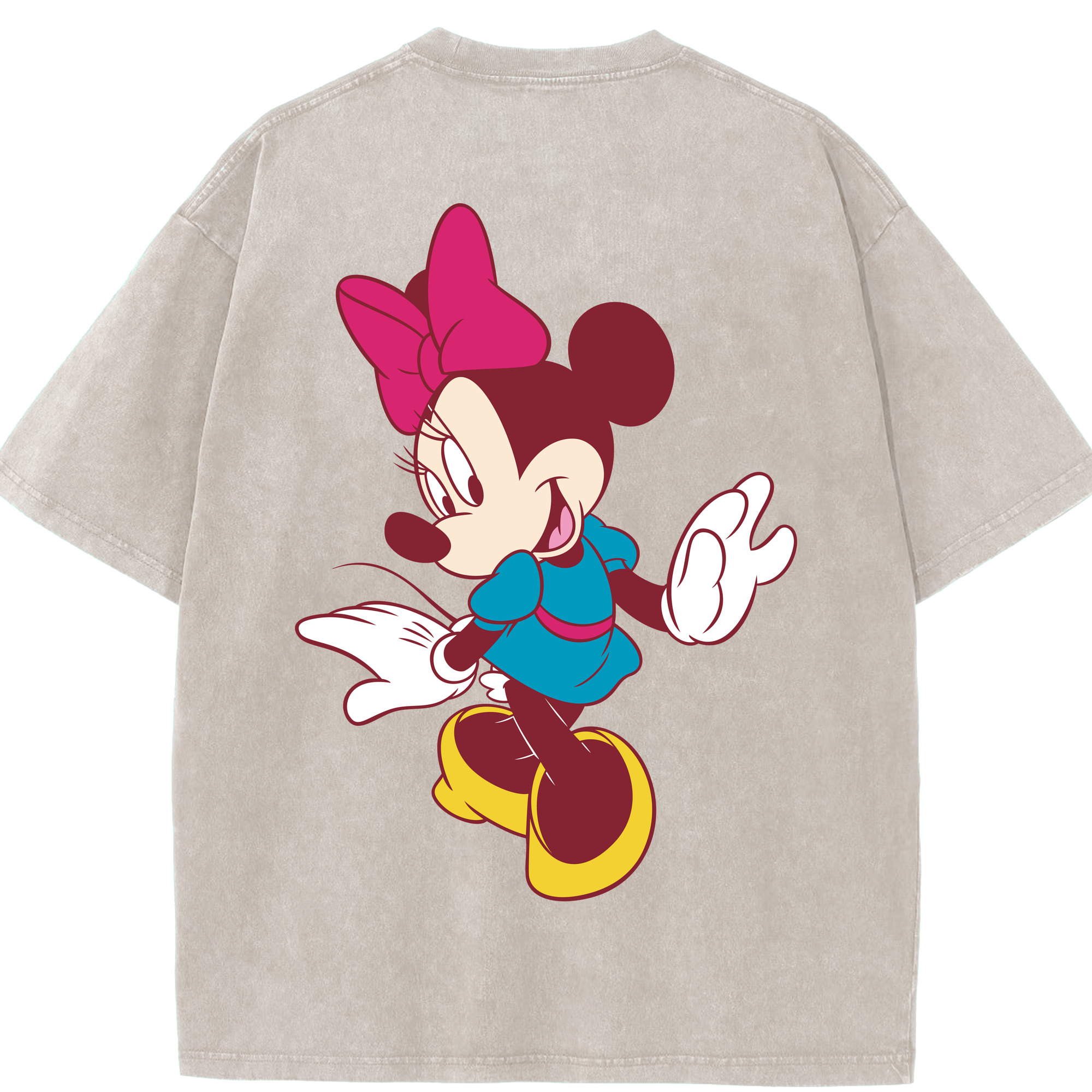 （画像用） ミッキーマウス Mickey Mouse 綿100% ヴィンテージ風 半袖Tシャツ（背面プリント）
