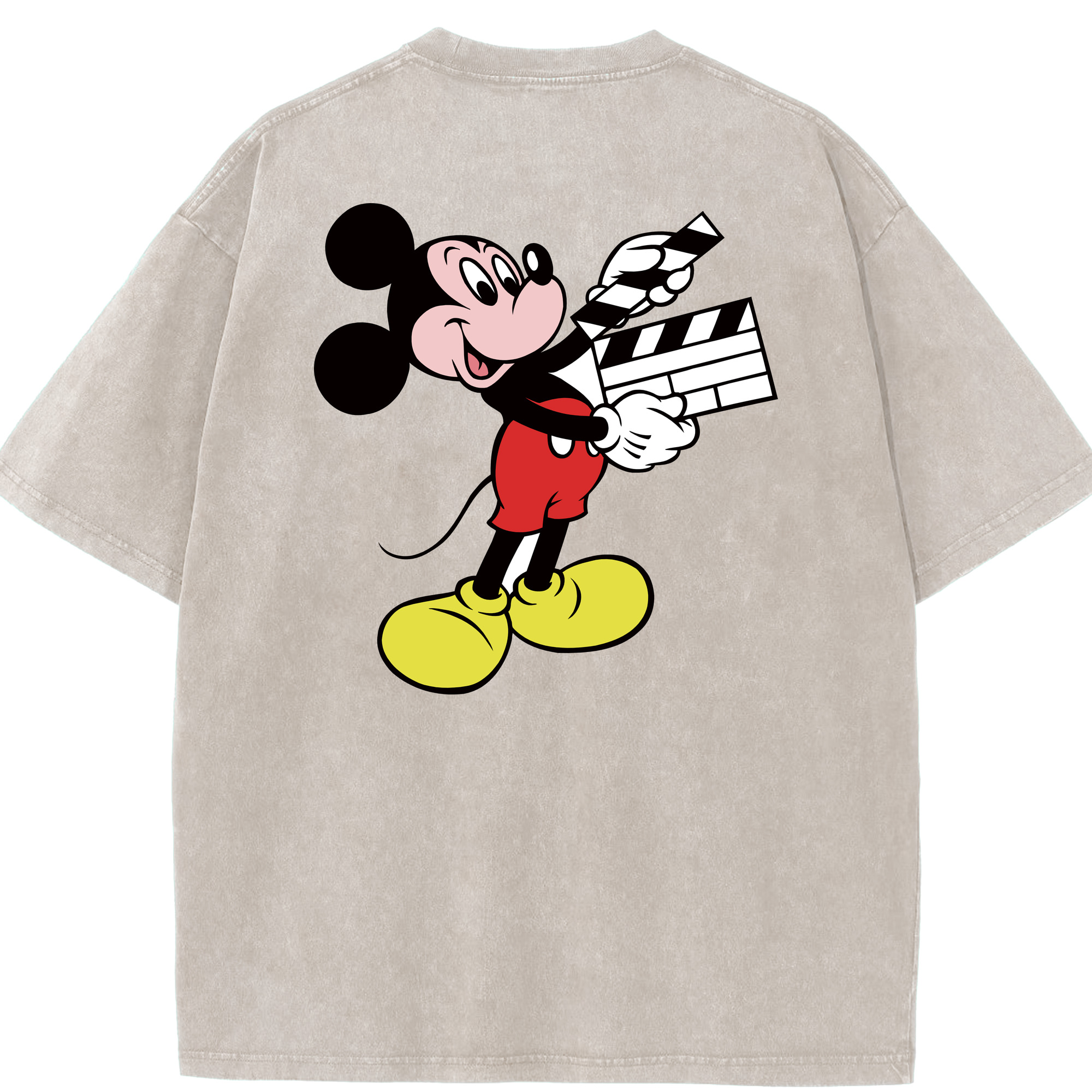 （画像用） ミッキーマウス Mickey Mouse 綿100% ヴィンテージ風 半袖Tシャツ（背面プリント）