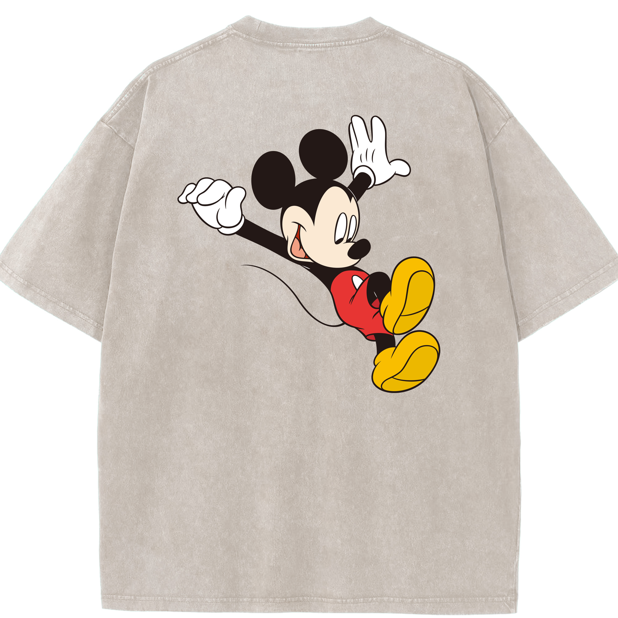 （画像用） ミッキーマウス Mickey Mouse 綿100% ヴィンテージ風 半袖Tシャツ（背面プリント）