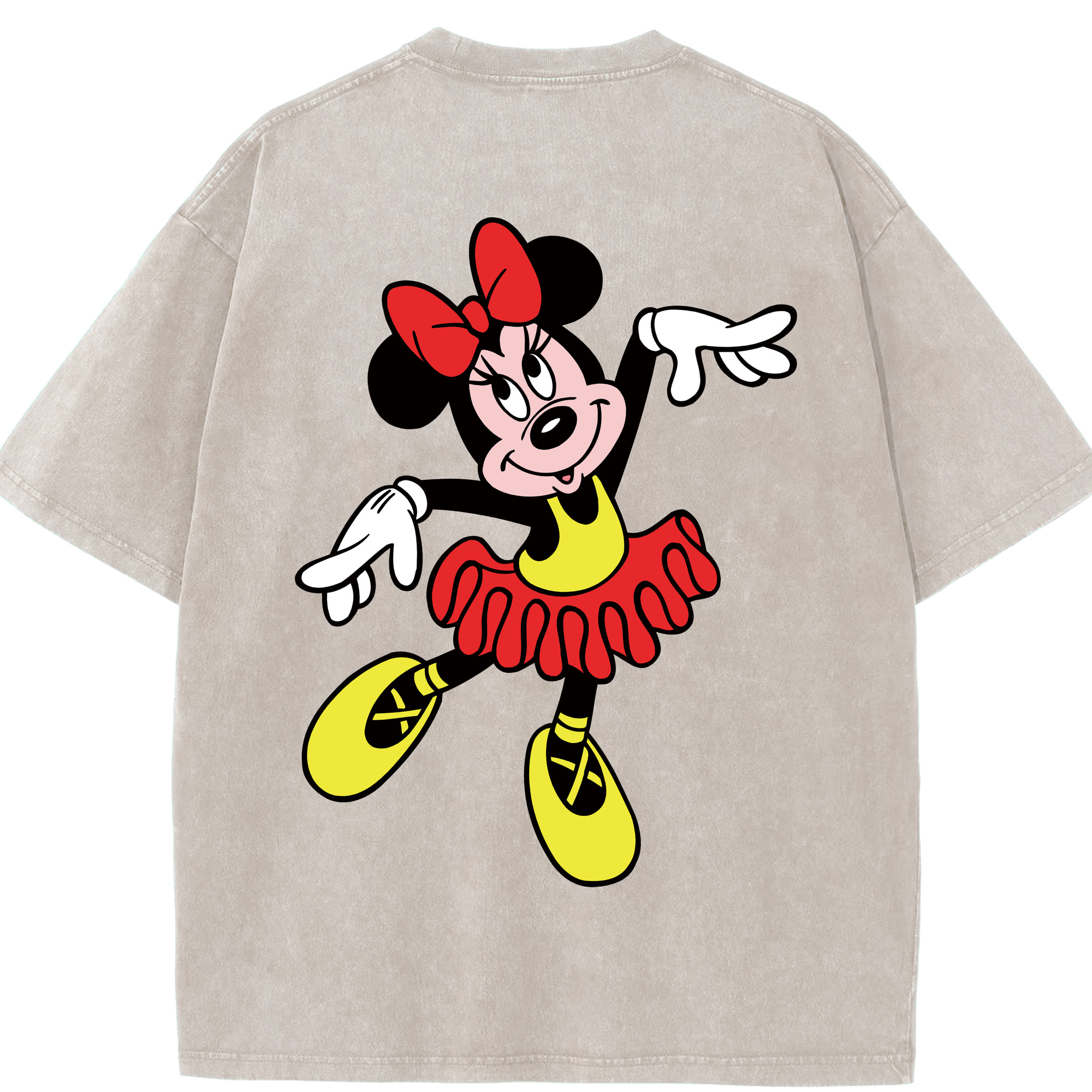 （画像用） ミッキーマウス Mickey Mouse 綿100% ヴィンテージ風 半袖Tシャツ（背面プリント）