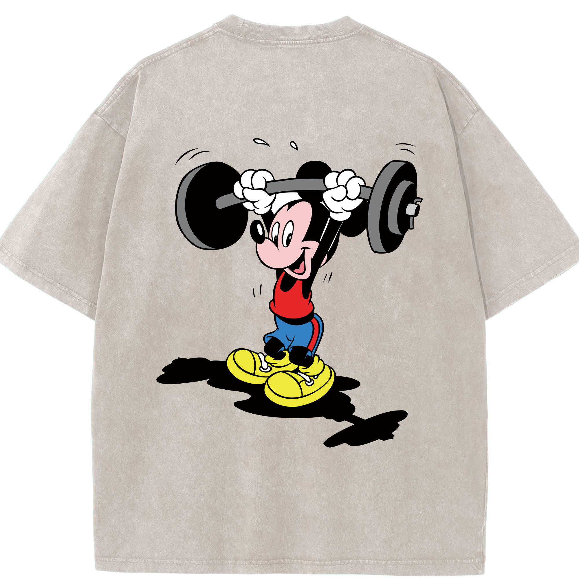 （画像用） ミッキーマウス Mickey Mouse 綿100% ヴィンテージ風 半袖Tシャツ（背面プリント）