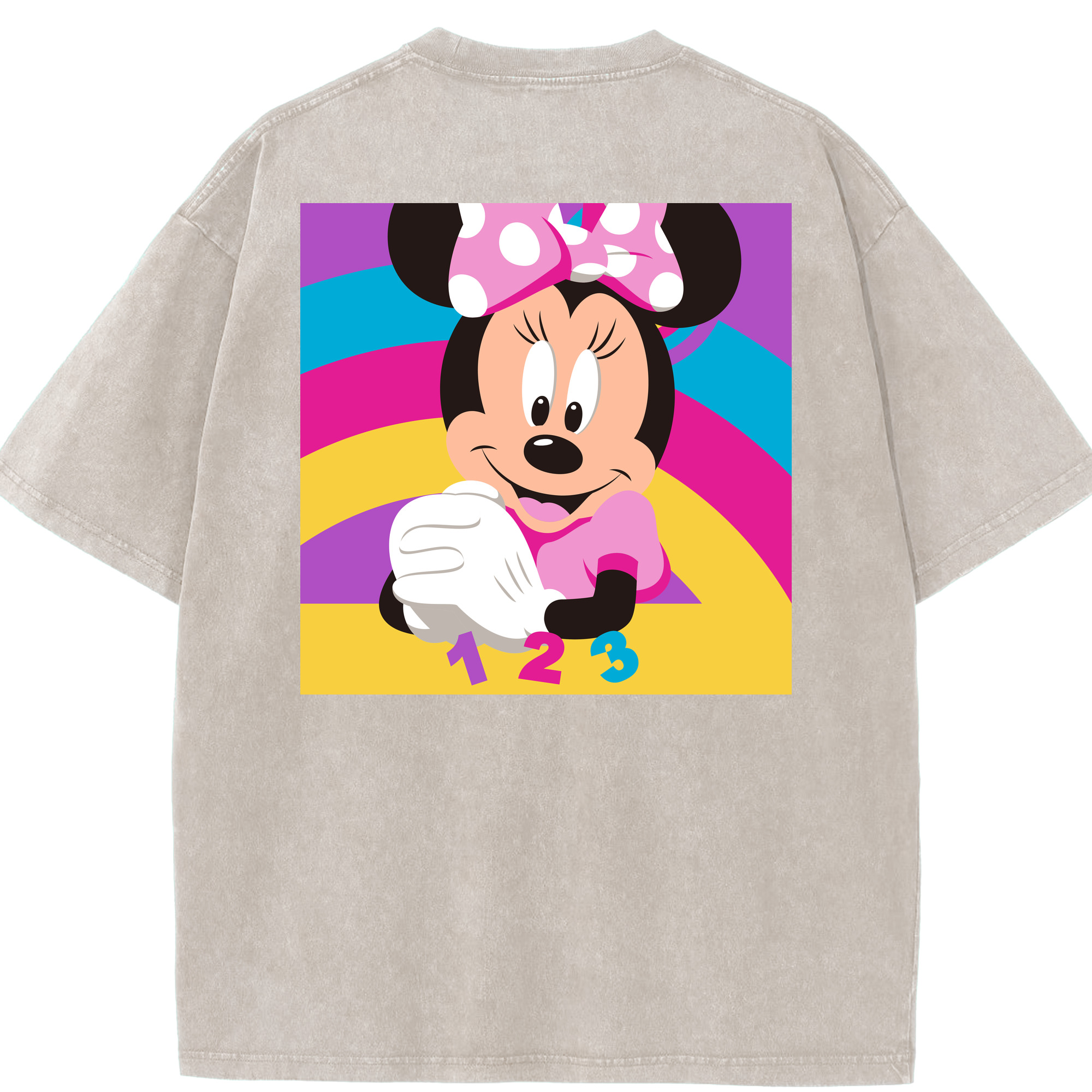 （画像用） ミッキーマウス Mickey Mouse 綿100% ヴィンテージ風 半袖Tシャツ（背面プリント）