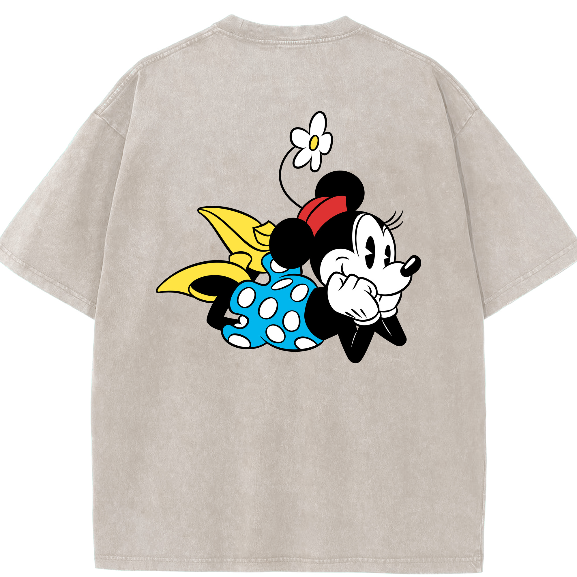 （画像用） ミッキーマウス Mickey Mouse 綿100% ヴィンテージ風 半袖Tシャツ（背面プリント）