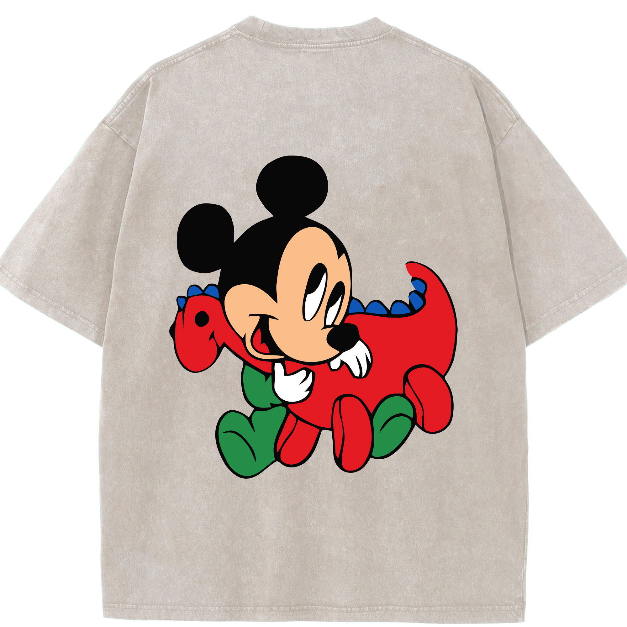 （画像用） ミッキーマウス Mickey Mouse 綿100% ヴィンテージ風 半袖Tシャツ（背面プリント）