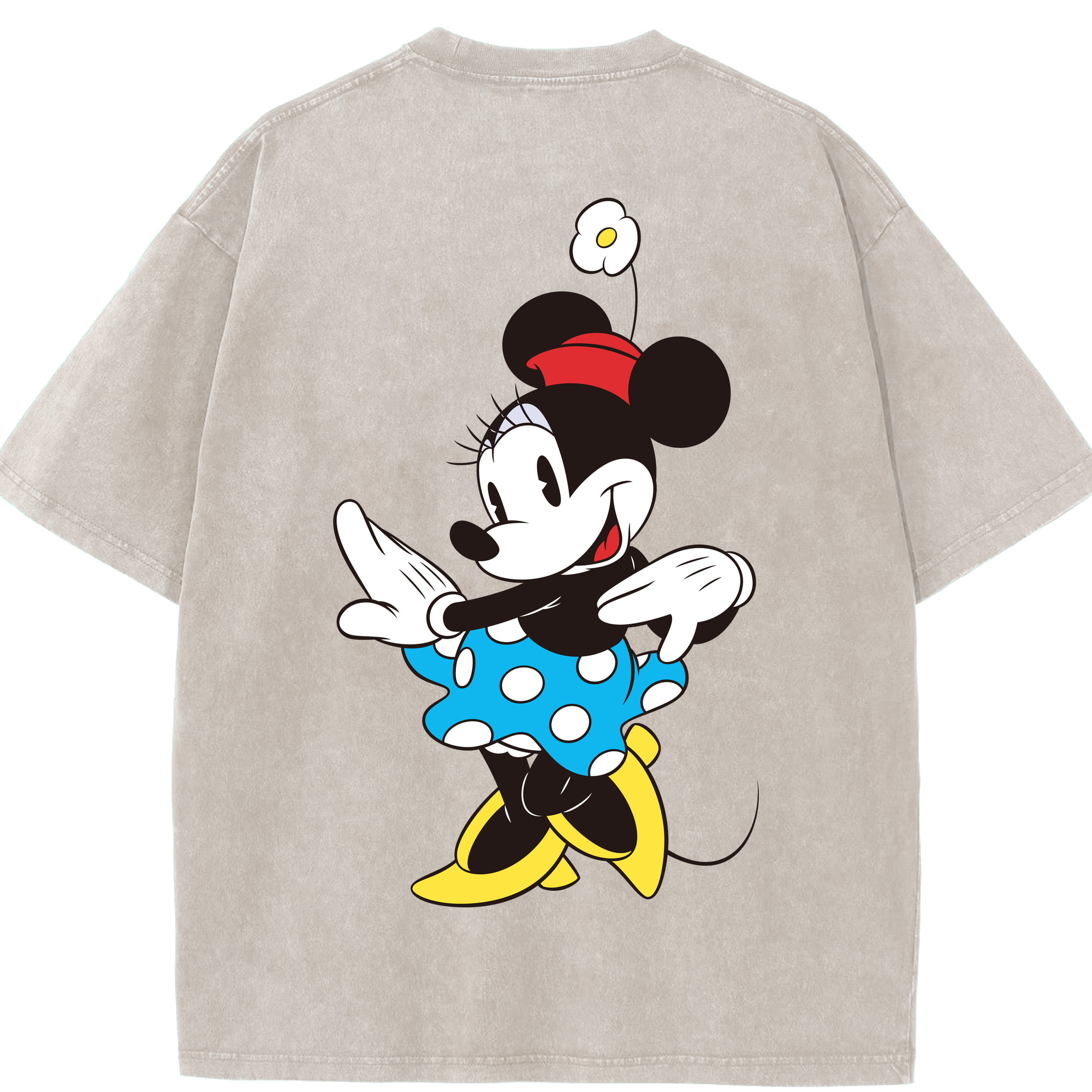 （画像用） ミッキーマウス Mickey Mouse 綿100% ヴィンテージ風 半袖Tシャツ（背面プリント）