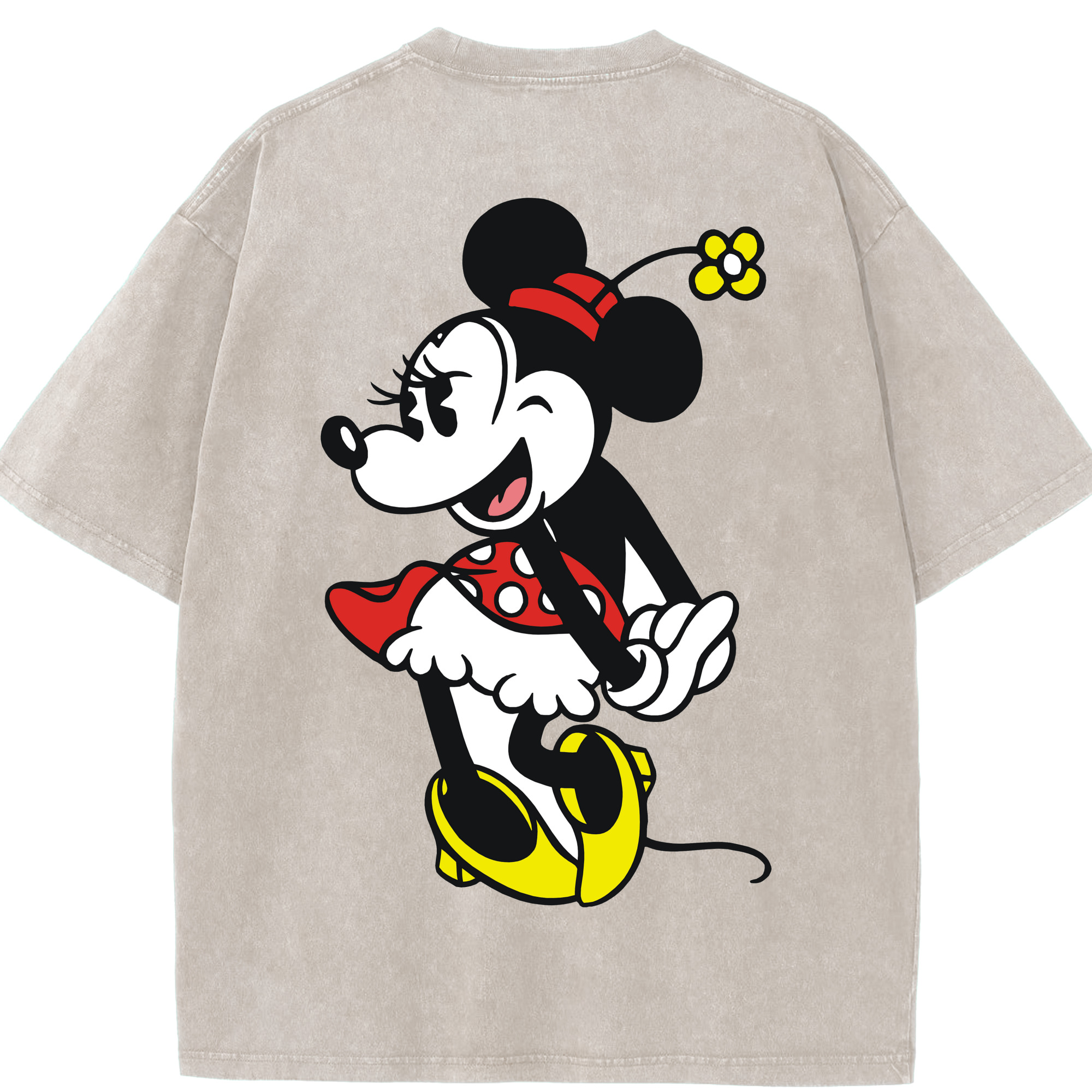 （画像用） ミッキーマウス Mickey Mouse 綿100% ヴィンテージ風 半袖Tシャツ（背面プリント）