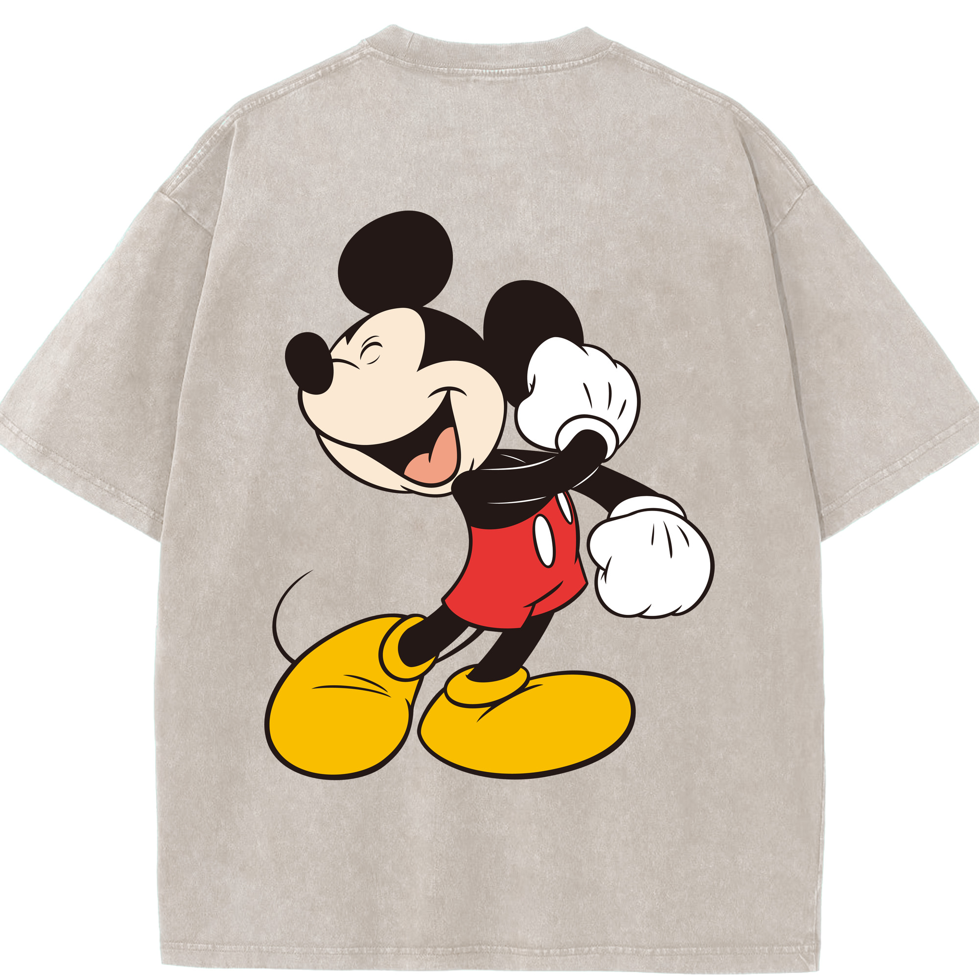 （画像用） ミッキーマウス Mickey Mouse 綿100% ヴィンテージ風 半袖Tシャツ（背面プリント）