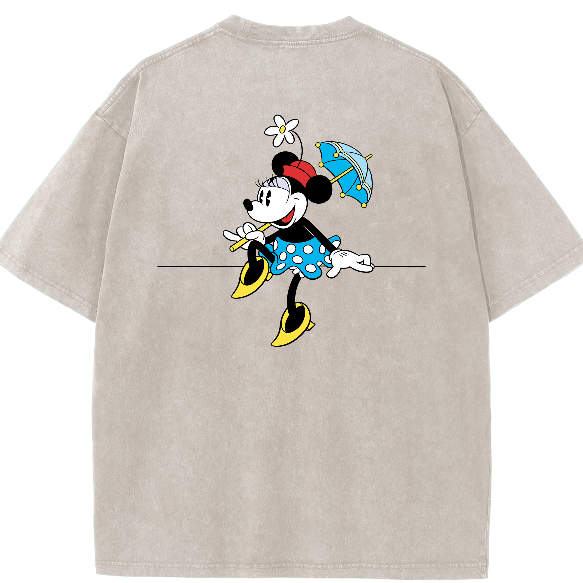 （画像用） ミッキーマウス Mickey Mouse 綿100% ヴィンテージ風 半袖Tシャツ（背面プリント）