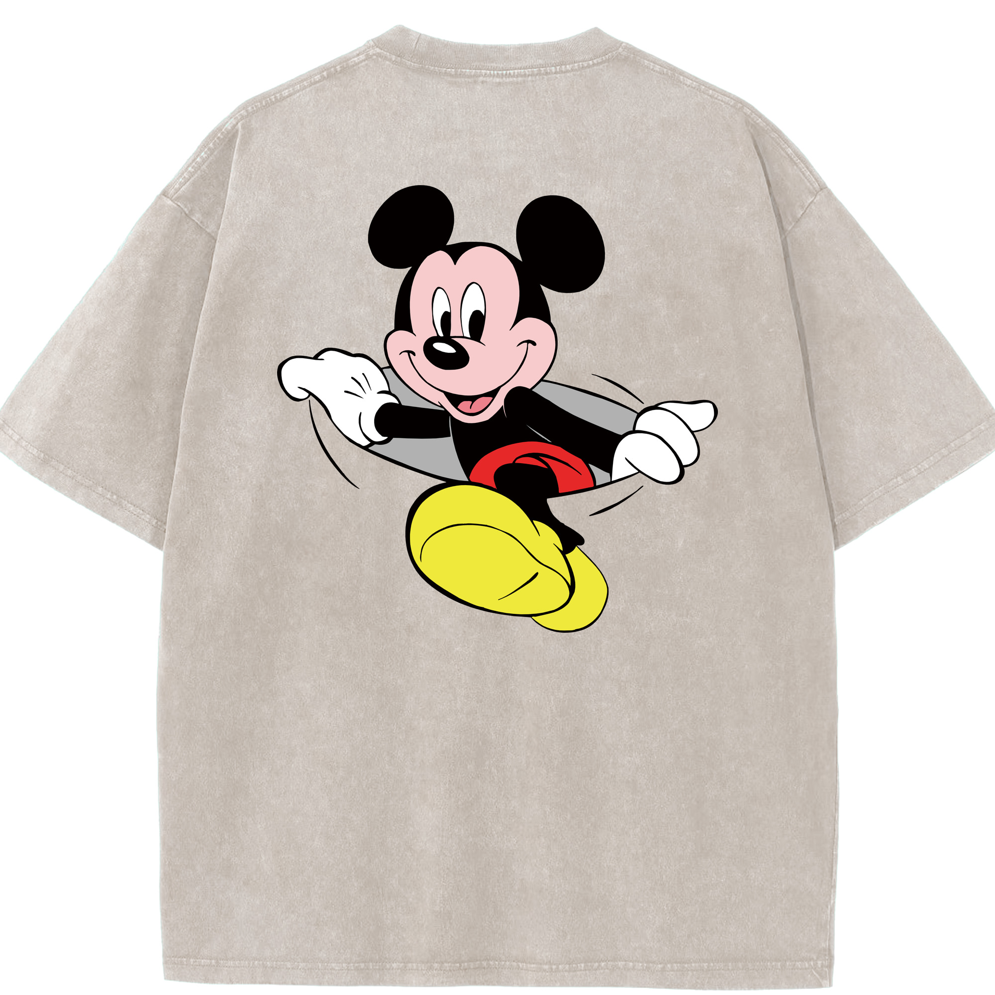 （画像用） ミッキーマウス Mickey Mouse 綿100% ヴィンテージ風 半袖Tシャツ（背面プリント）