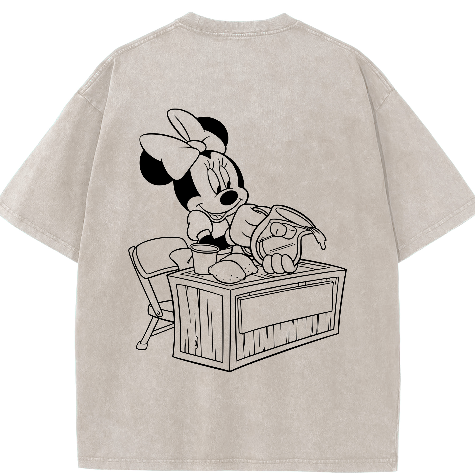 （画像用） ミッキーマウス Mickey Mouse 綿100% ヴィンテージ風 半袖Tシャツ（背面プリント）