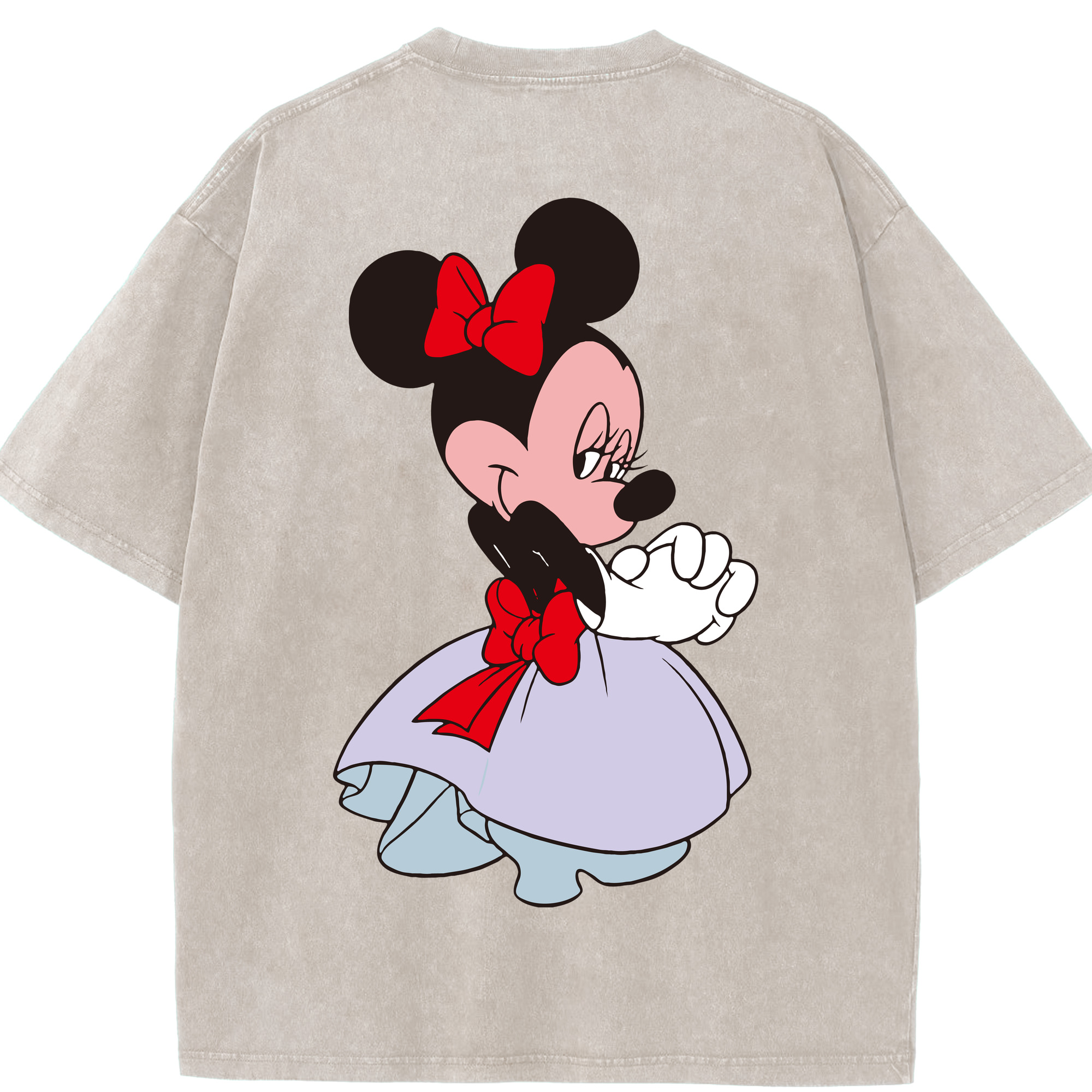 （画像用） ミッキーマウス Mickey Mouse 綿100% ヴィンテージ風 半袖Tシャツ（背面プリント）