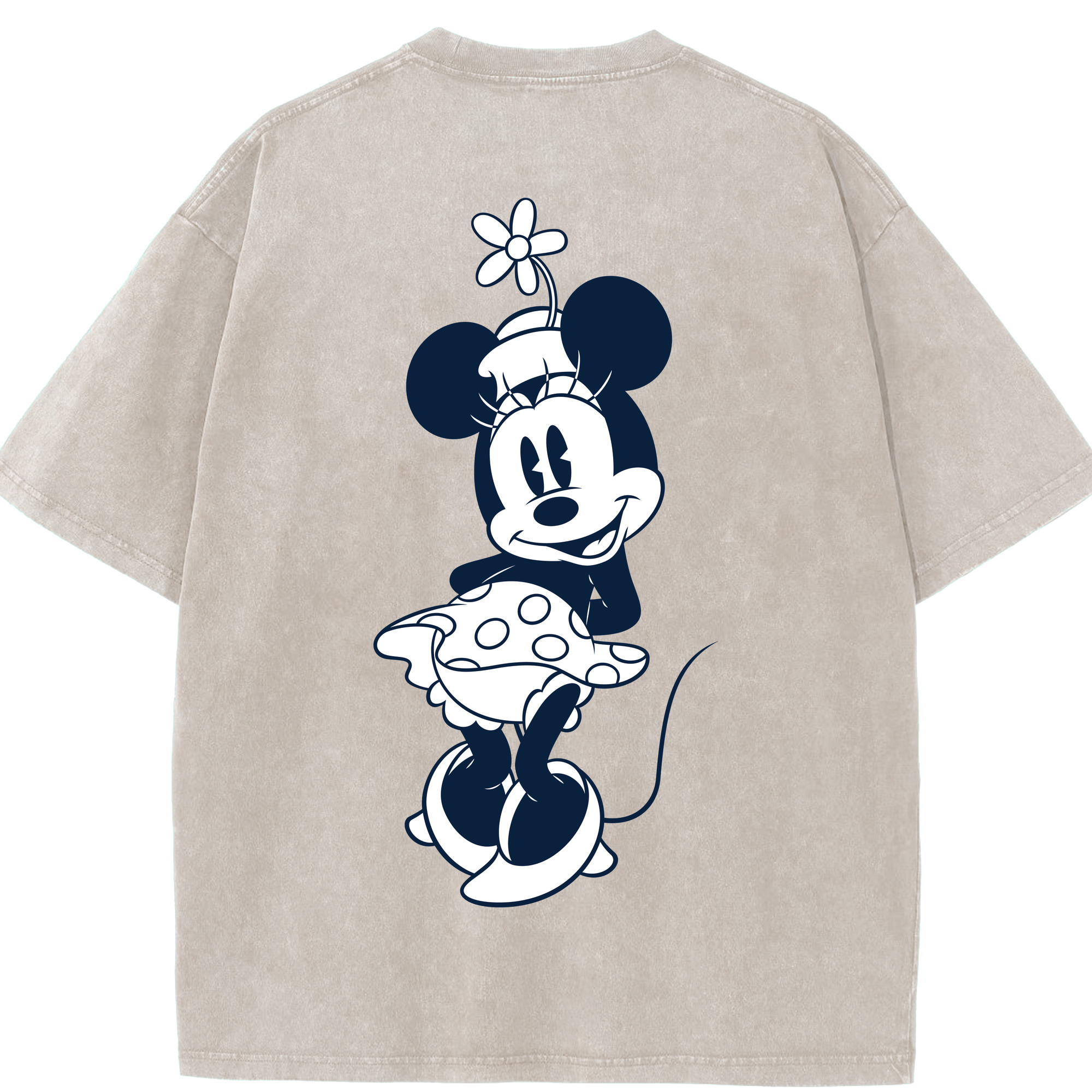 （画像用） ミッキーマウス Mickey Mouse 綿100% ヴィンテージ風 半袖Tシャツ（背面プリント）