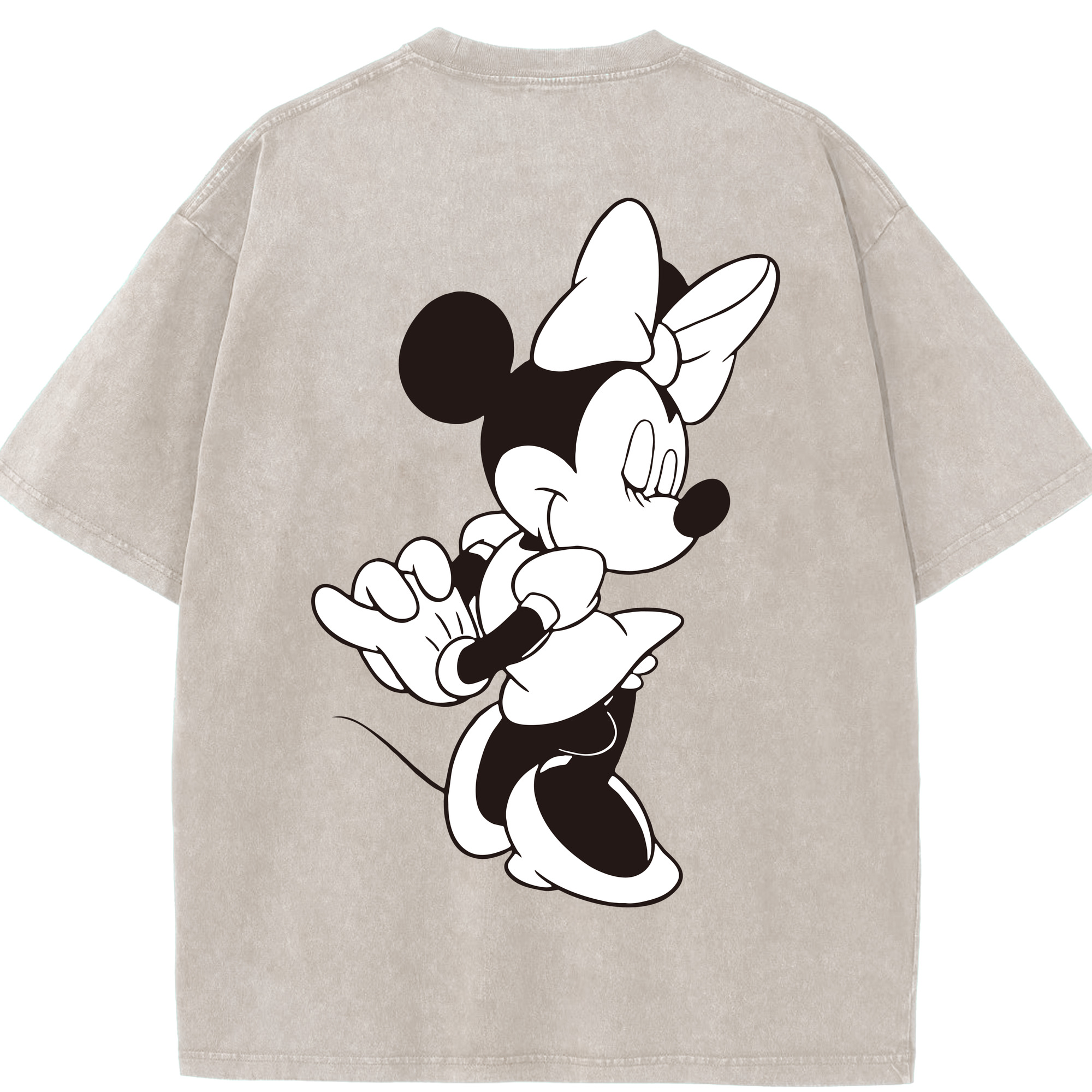 （画像用） ミッキーマウス Mickey Mouse 綿100% ヴィンテージ風 半袖Tシャツ（背面プリント）