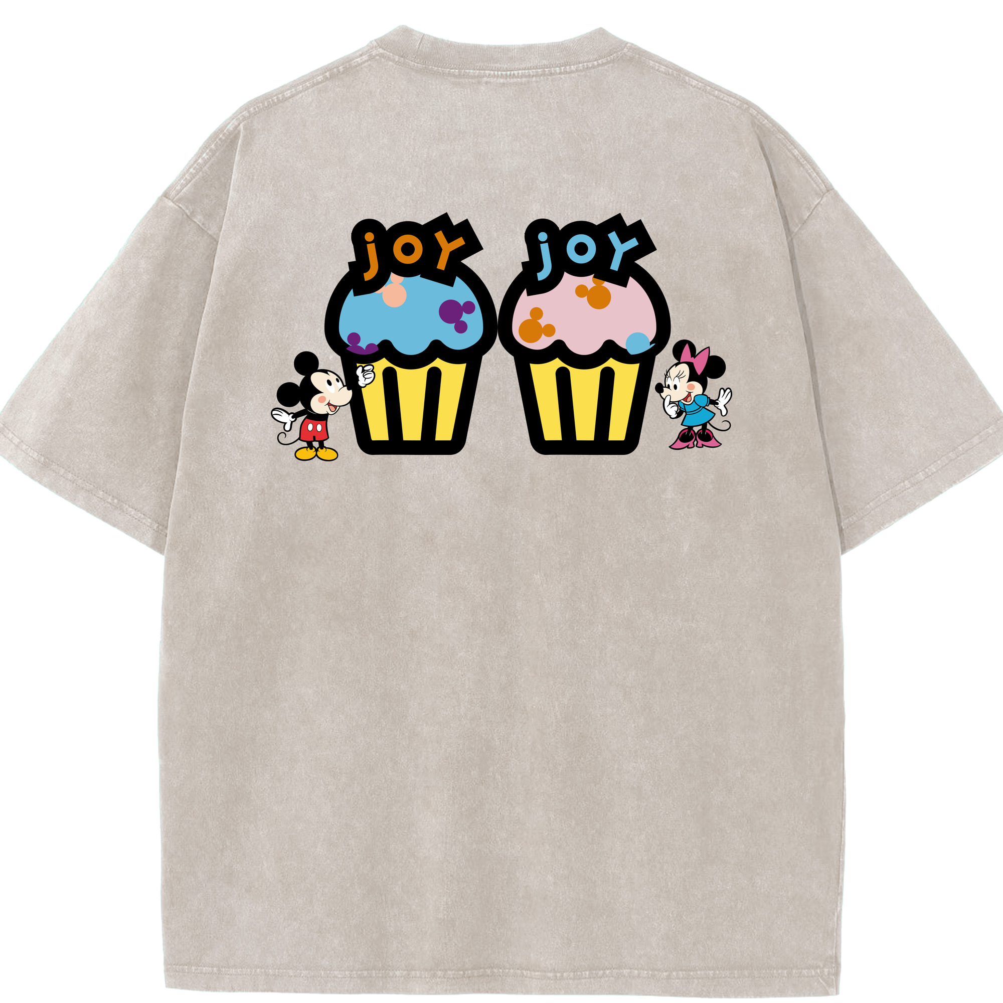（画像用） ミッキーマウス Mickey Mouse 綿100% ヴィンテージ風 半袖Tシャツ（背面プリント）